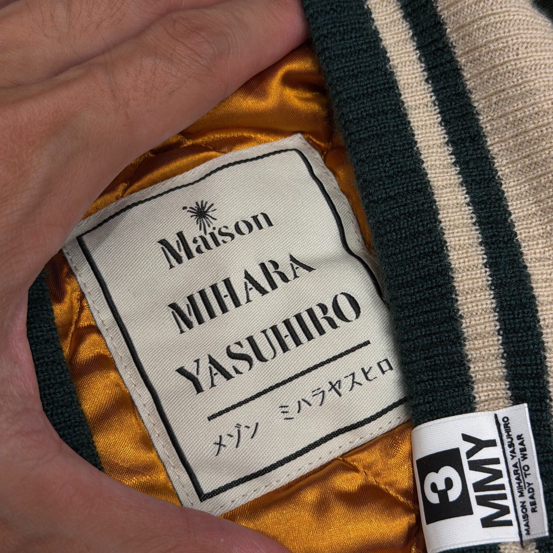 Maison Mihara Yasuhiro Velvet Souvenir Jacket — label
