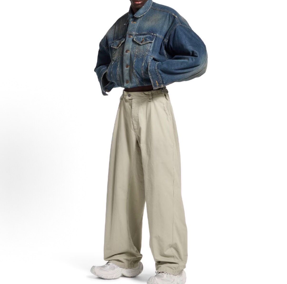 Balenciaga 25SS Men's Distressed Work Pants — label