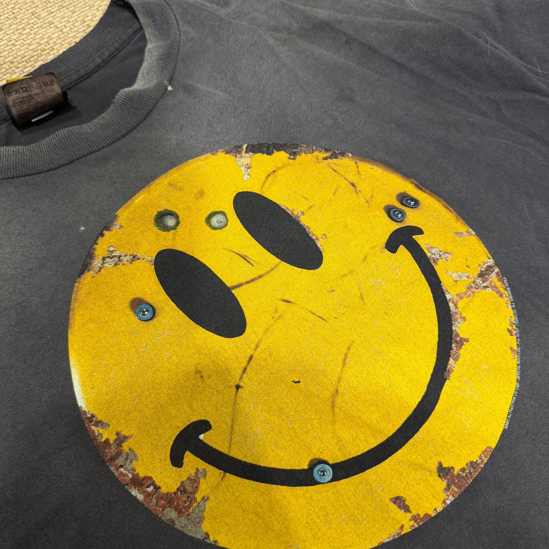 Saint Michael x The KLF Smiley T-Shirt — detail