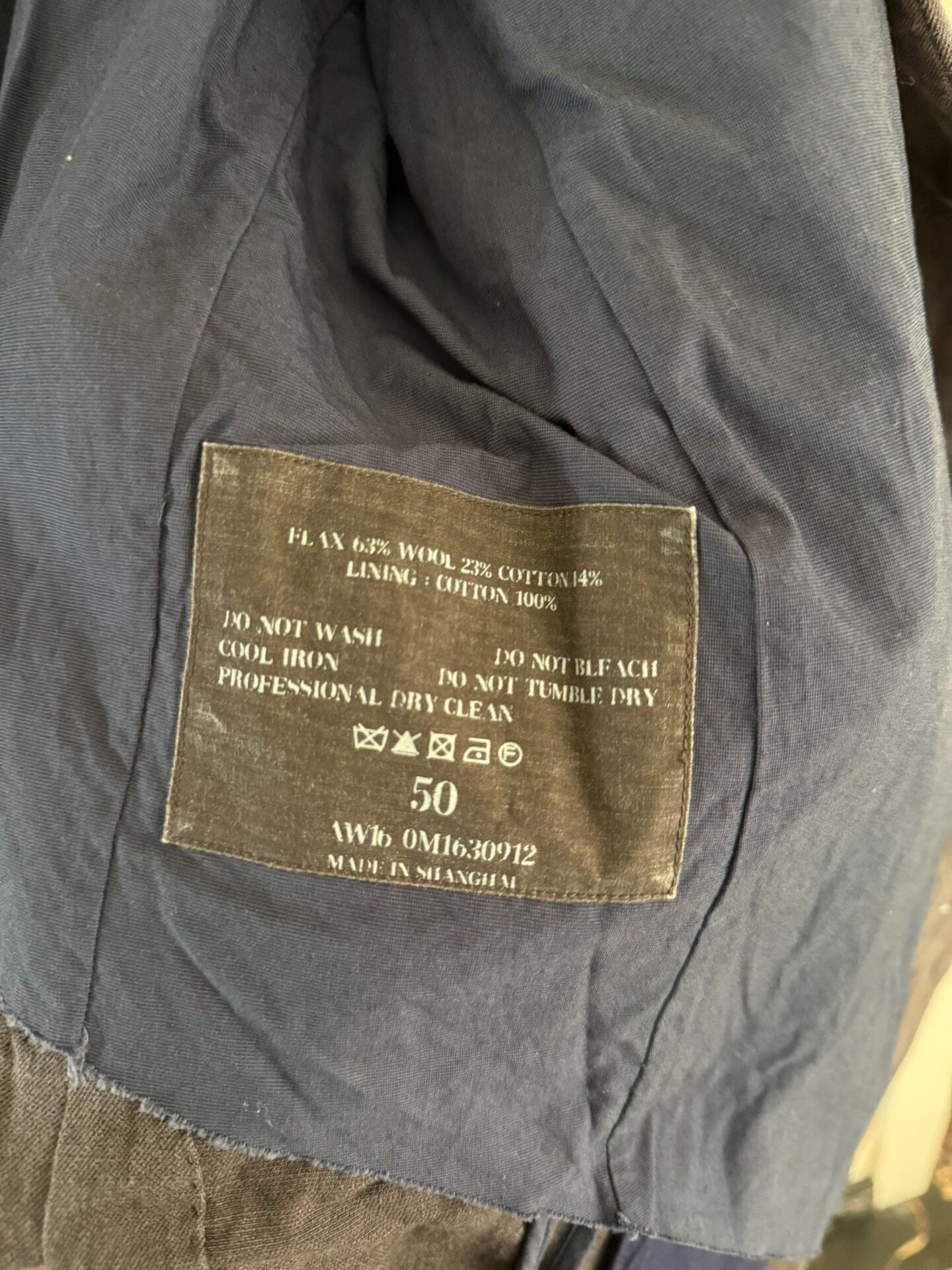Ziggy Chen 16AW Structured Jacket — label