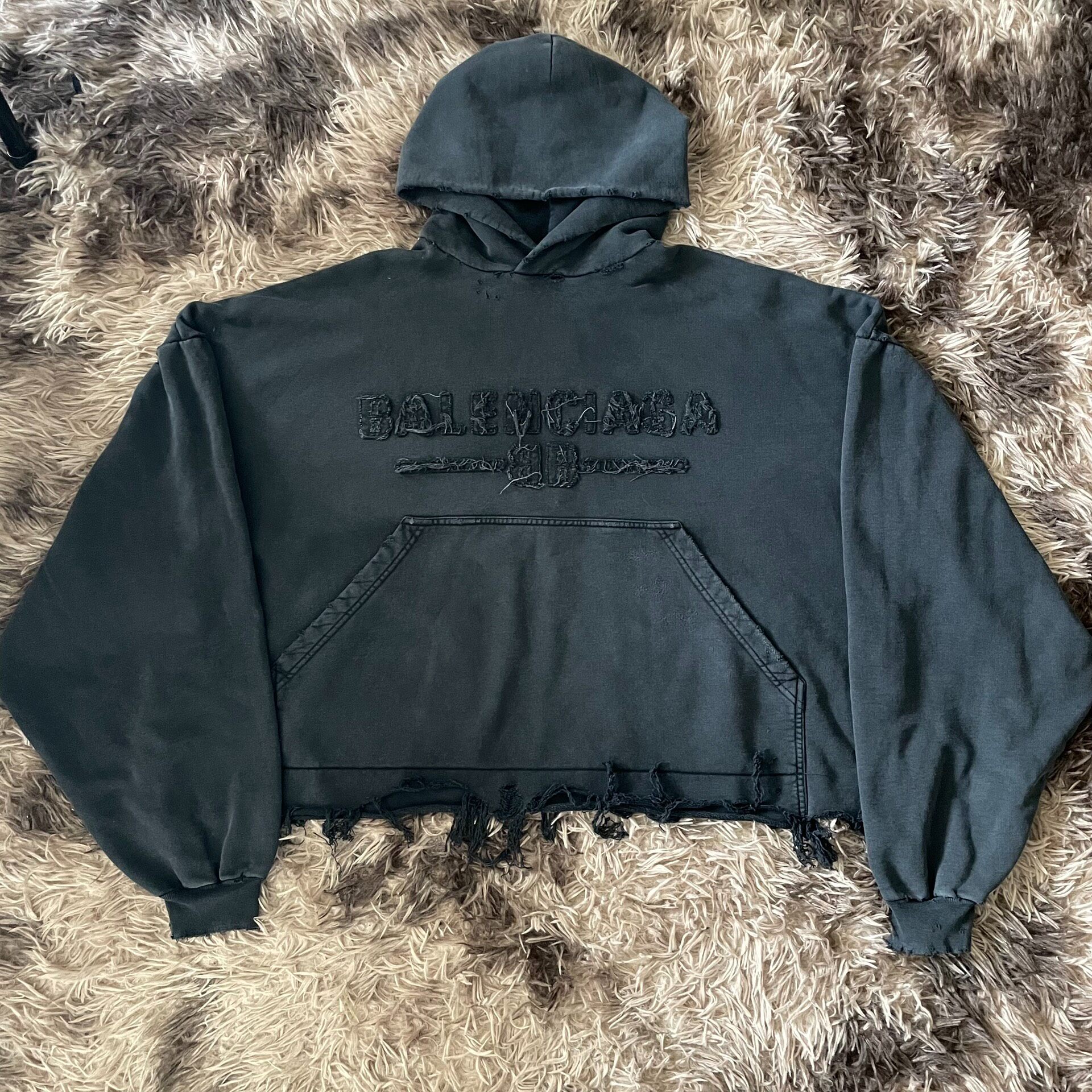 Balenciaga New Year Cropped Hoodie
