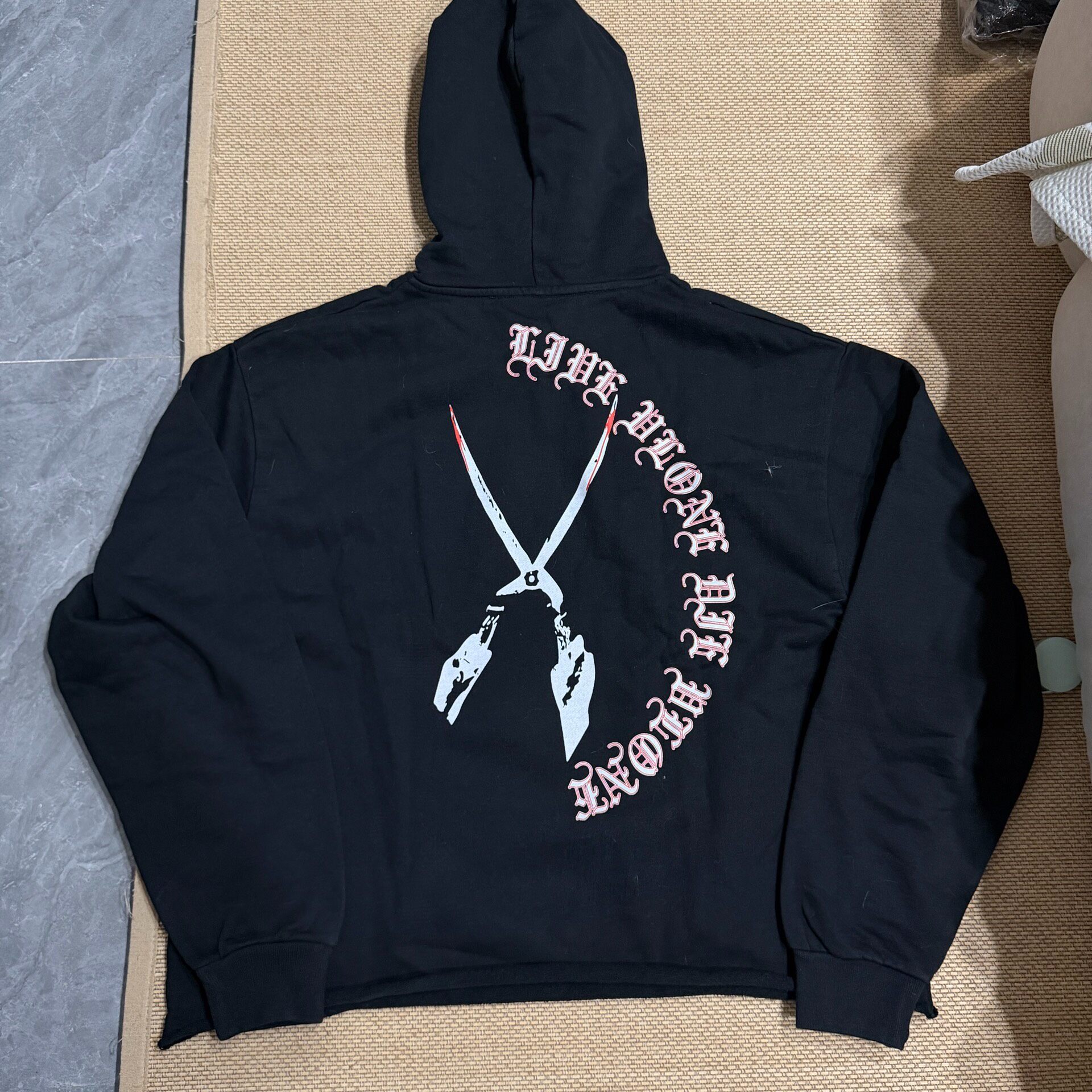 Vlone Black Hooded Sweatshirt — front