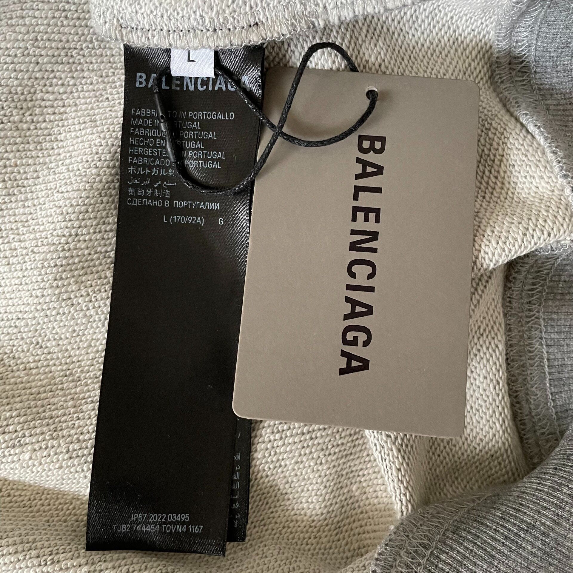 Balenciaga Gray Distressed Zip-Up Hoodie — back
