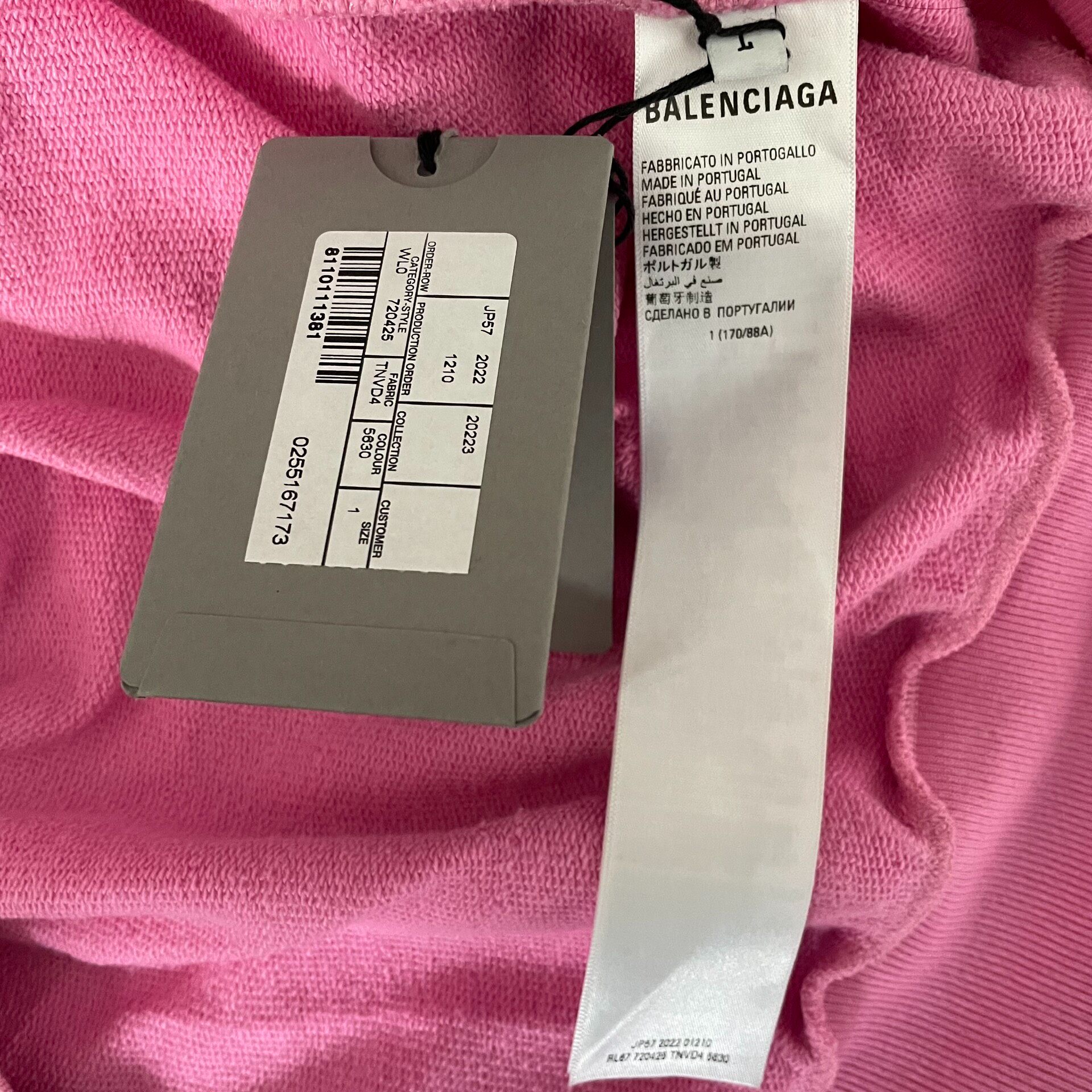 Balenciaga Pink Horse Print Zip Hoodie — back
