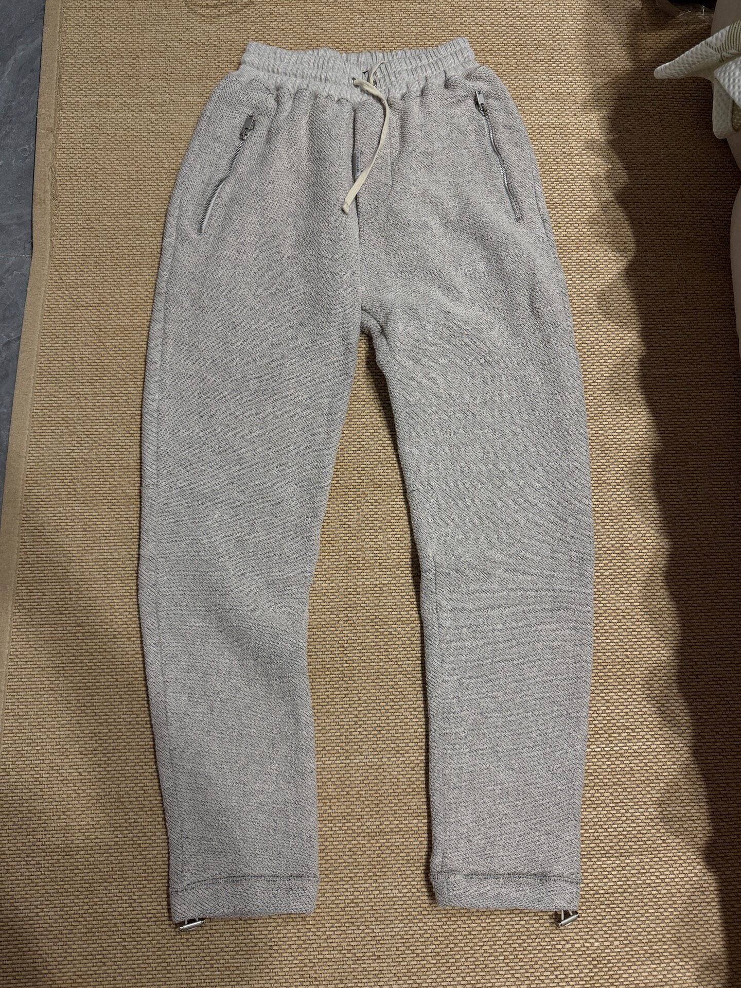 Thick Gray Tapered Linen Pants