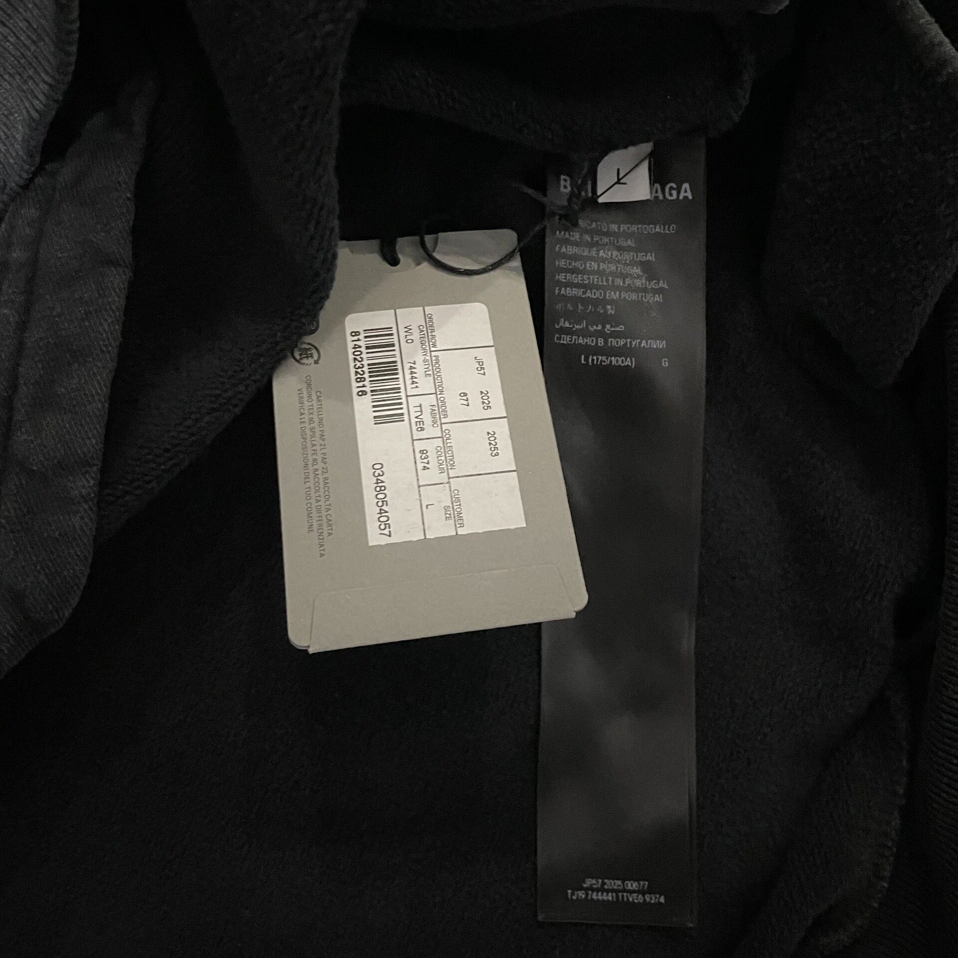 Balenciaga 25FW Tape Hoodie Jacket — back