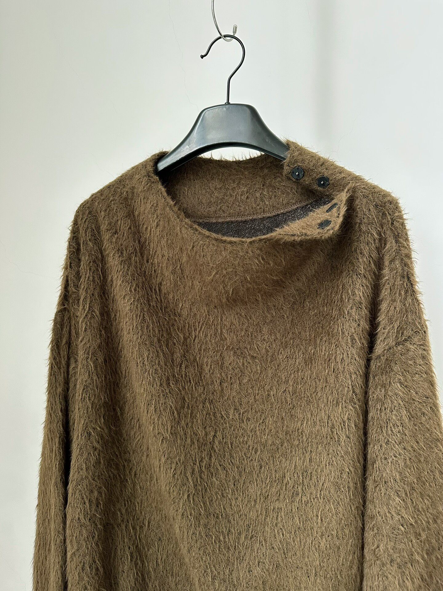 Issey Miyake Haat Line Brown Pullover Top — front