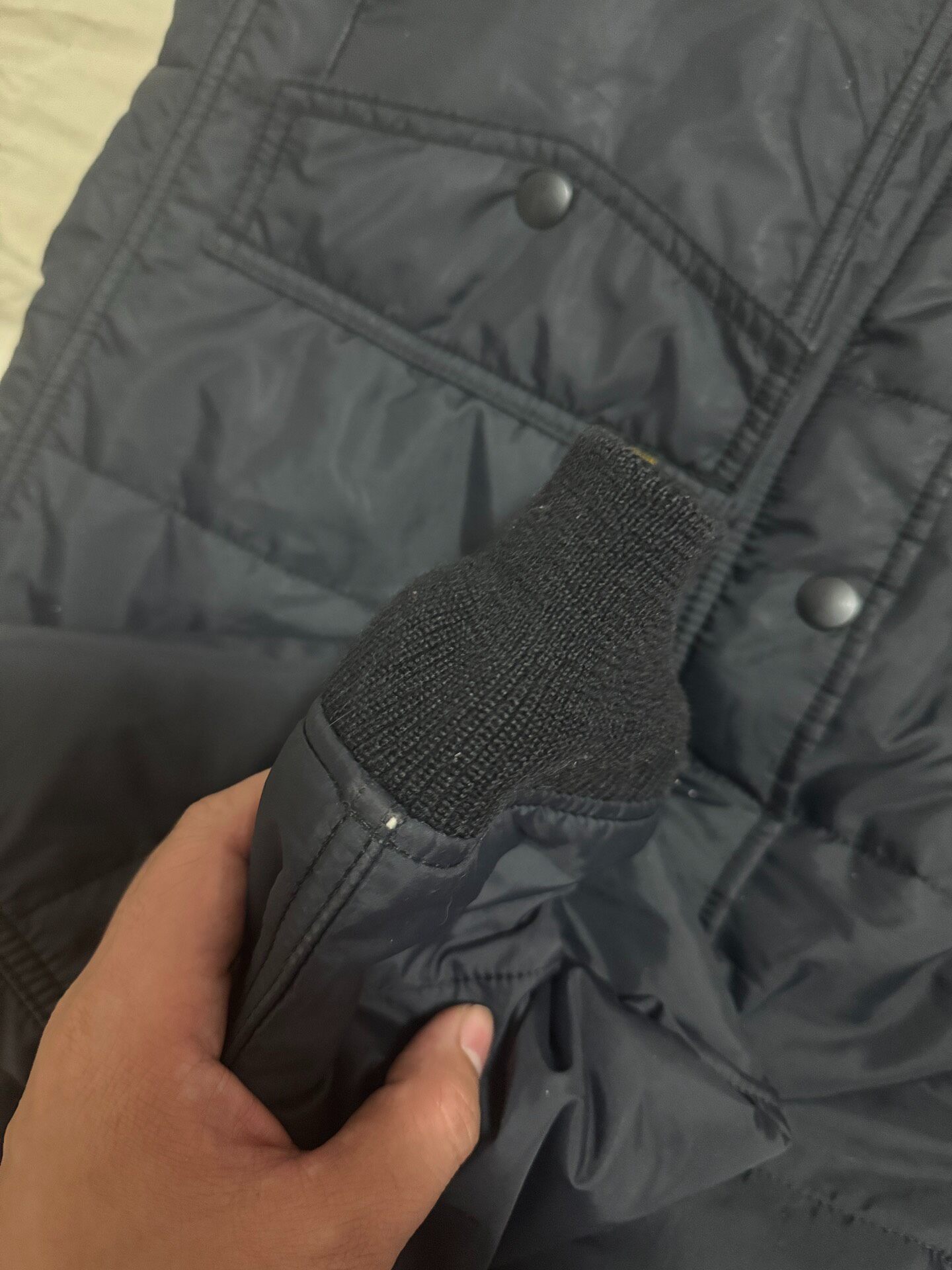 Iron Heart Biker Quilted Jacket — label