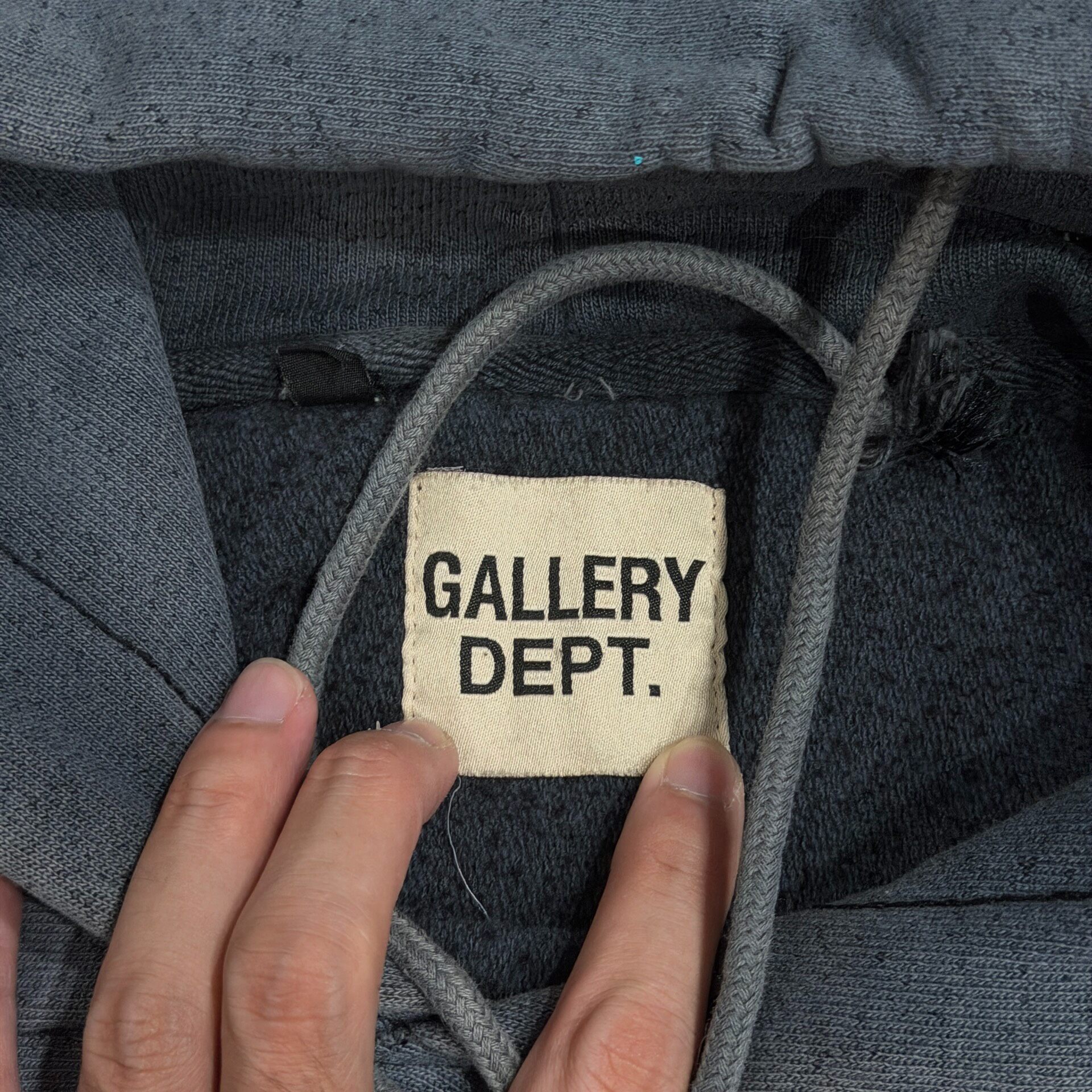 Gallery Dept Dark Blue Paint Splatter Hoodie — back