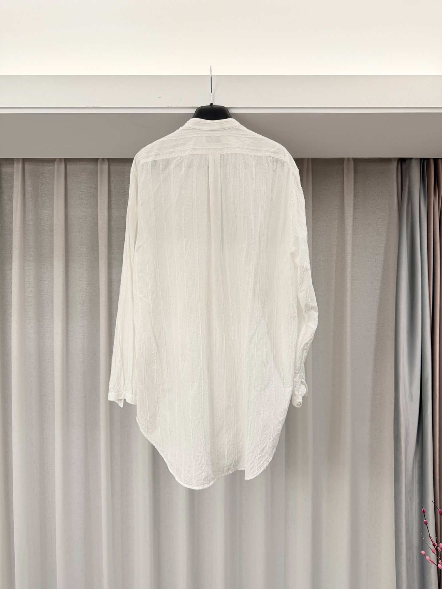 Saint Laurent White Round Collar Shirt — label