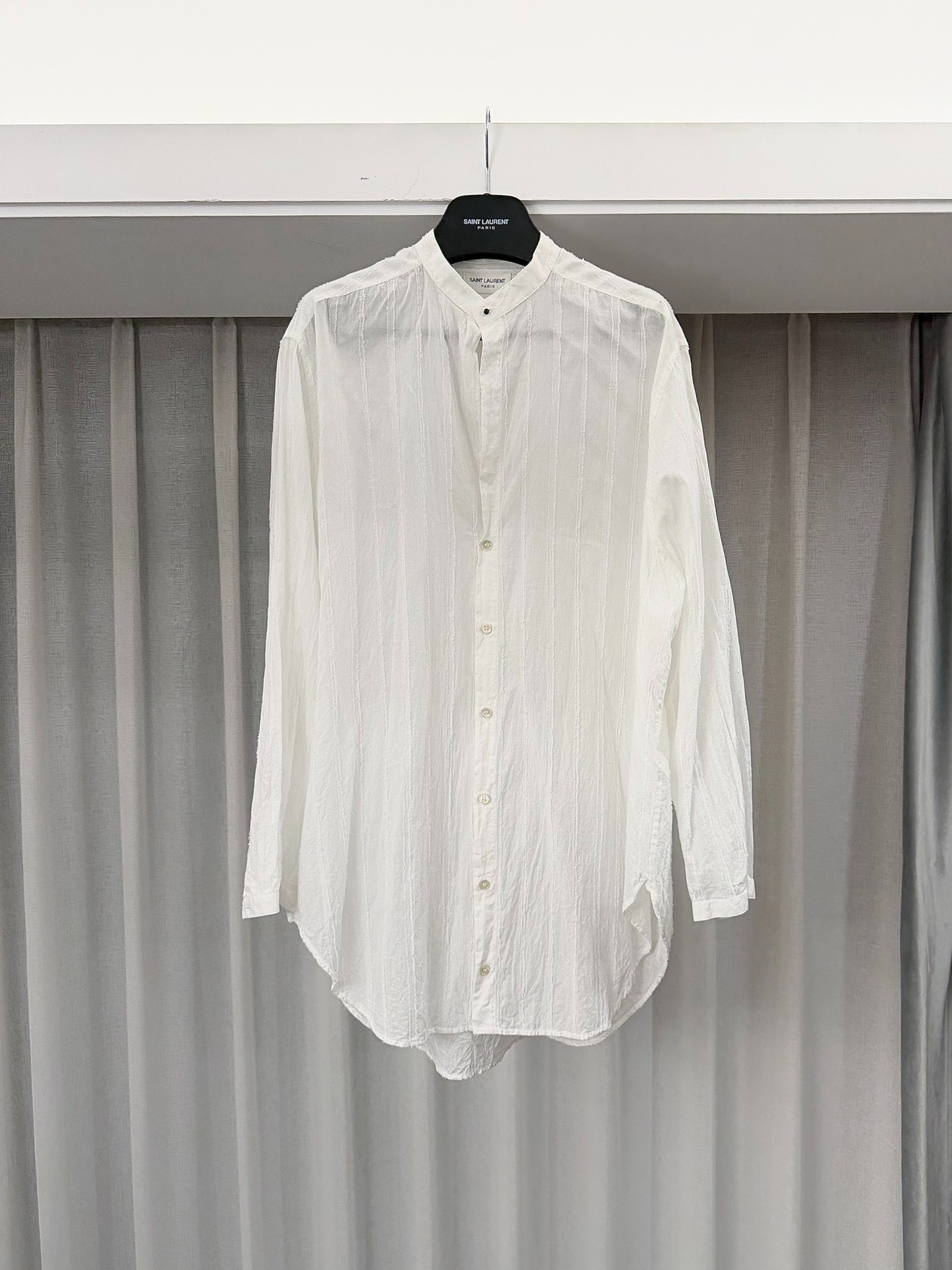 Saint Laurent White Round Collar Shirt