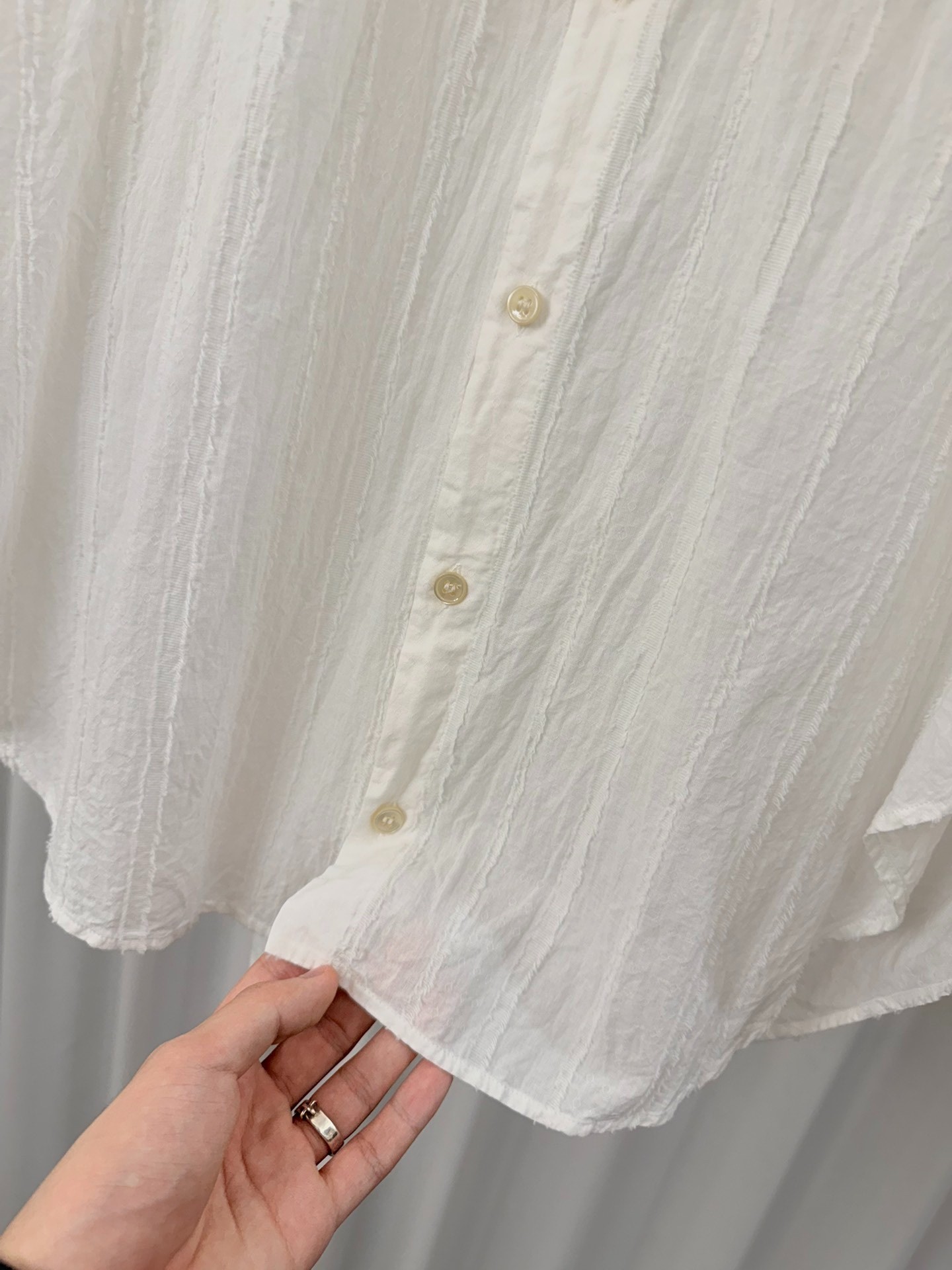 Saint Laurent White Round Collar Shirt — detail