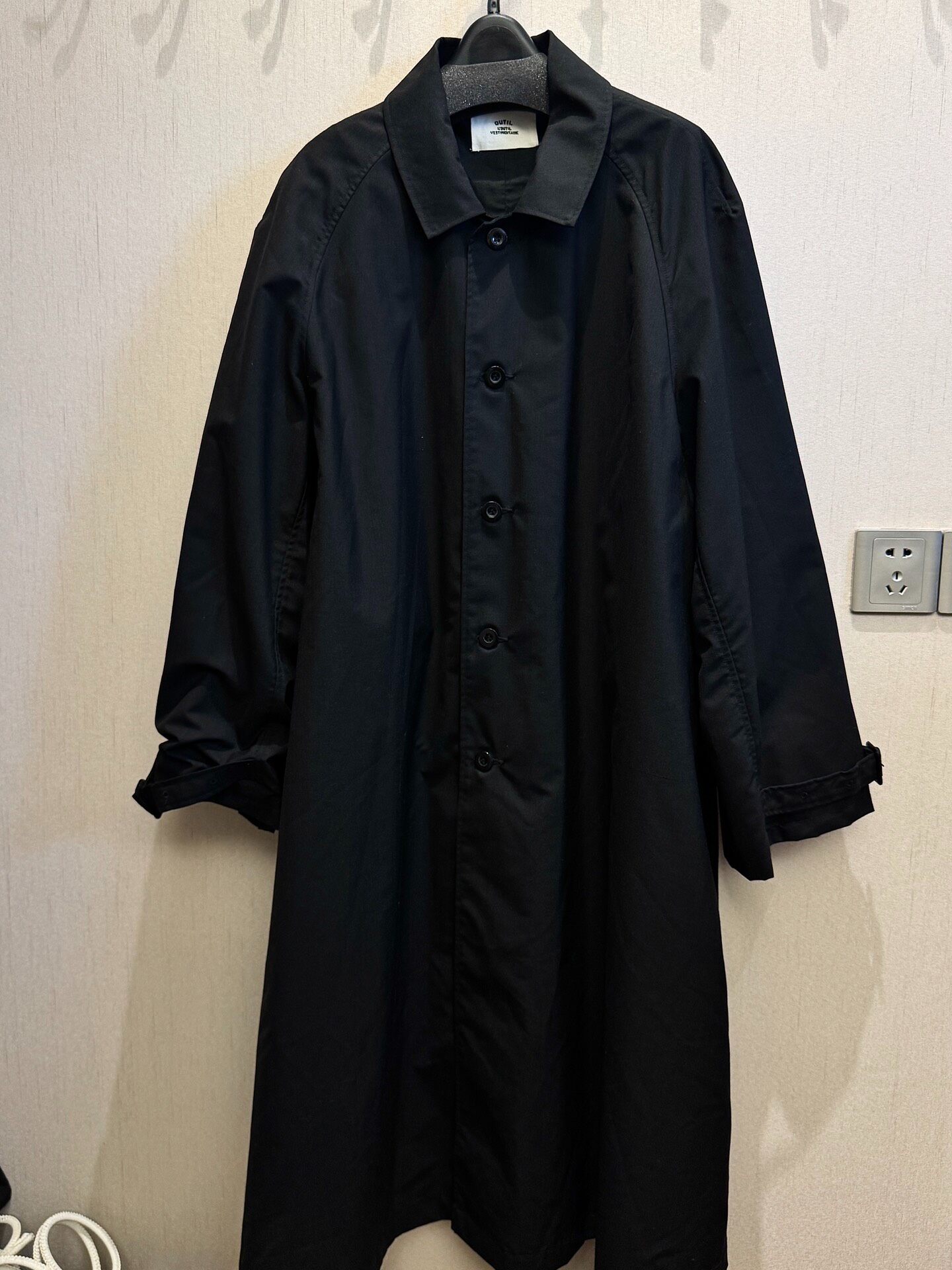 Outil M35 Black Long Wool Coat