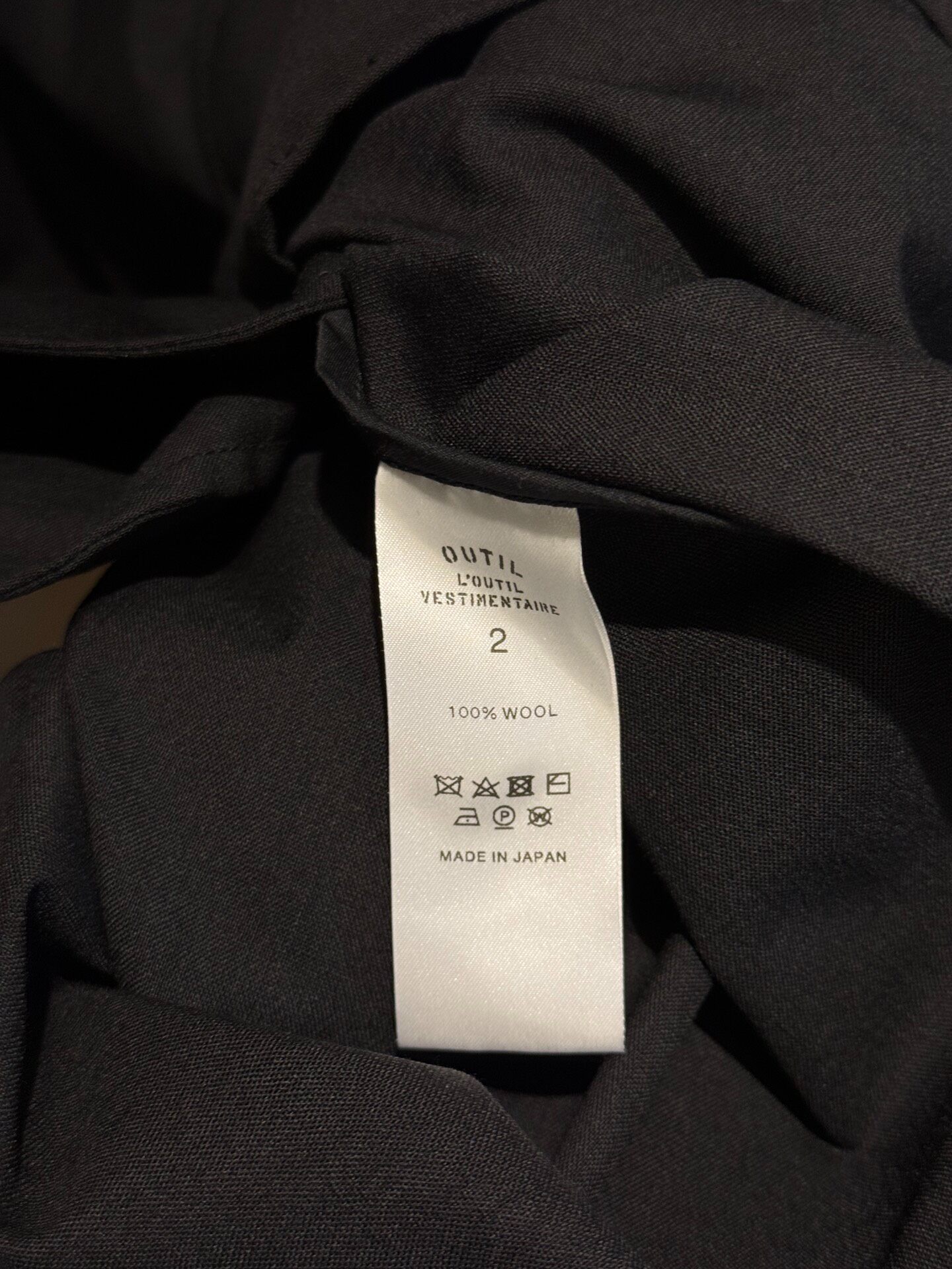 Outil M35 Black Long Wool Coat — back