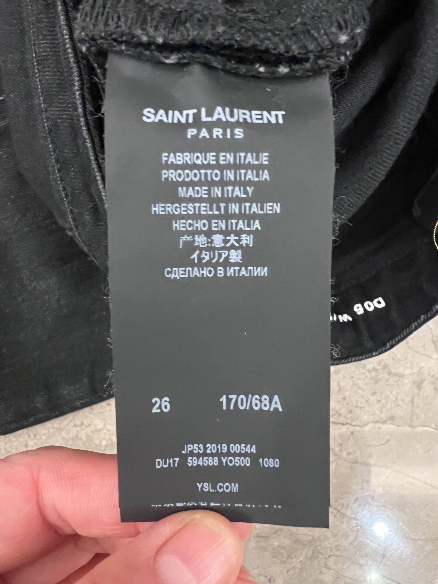 Saint Laurent D05 Black Skinny Jeans — detail