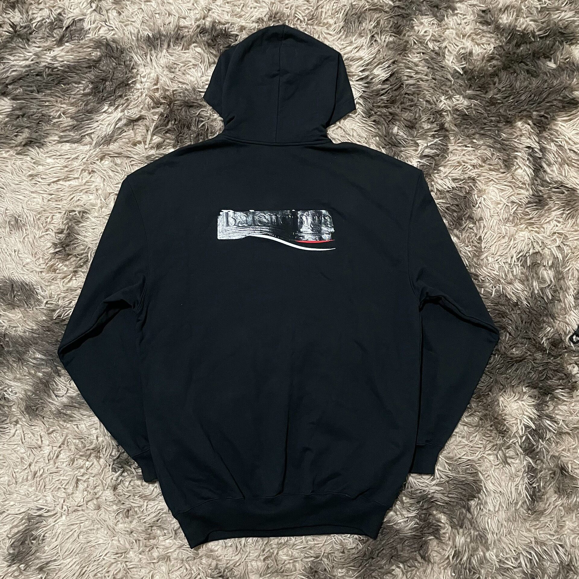 Balenciaga Black Logo Hoodie — front