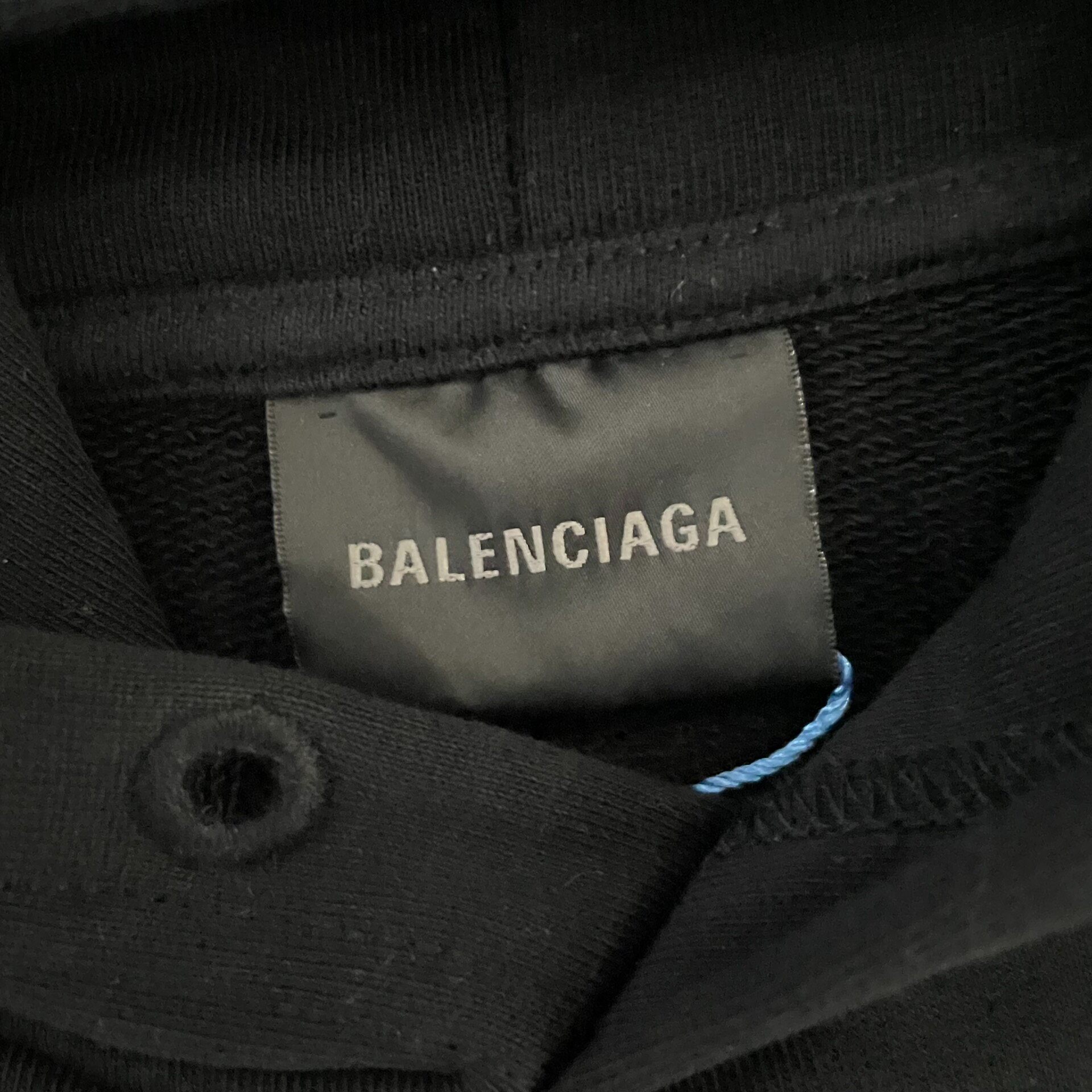 Balenciaga Black Logo Hoodie — detail