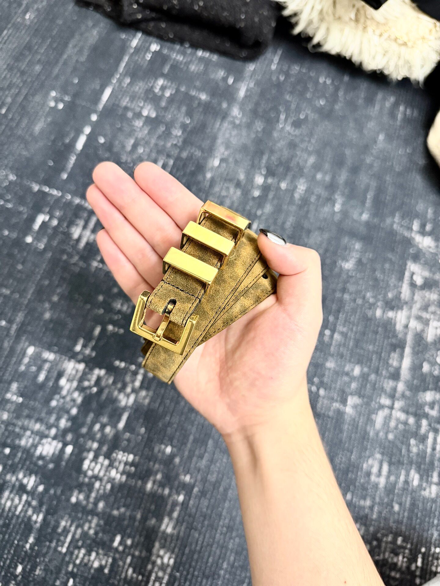 Saint Laurent 14SS Runway Suede Belt