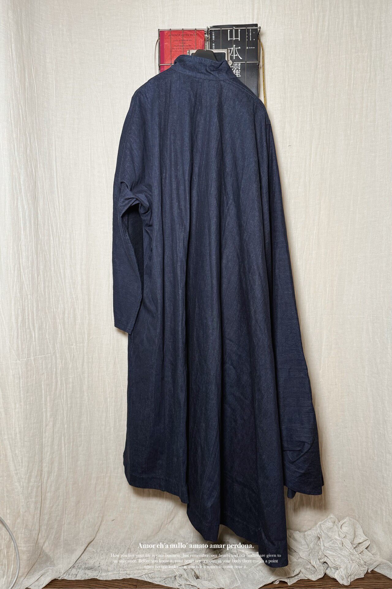 Yohji Yamamoto 23AW Denim Cape Coat — detail