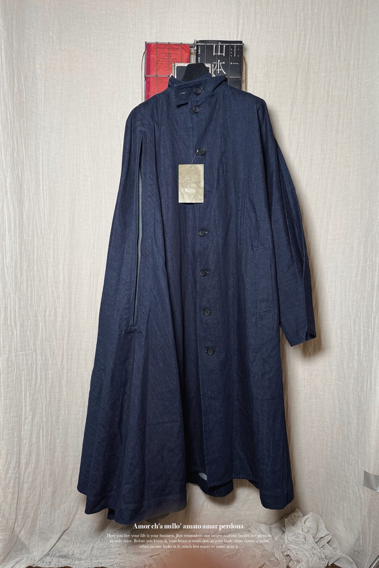 Yohji Yamamoto 23AW Denim Cape Coat — front