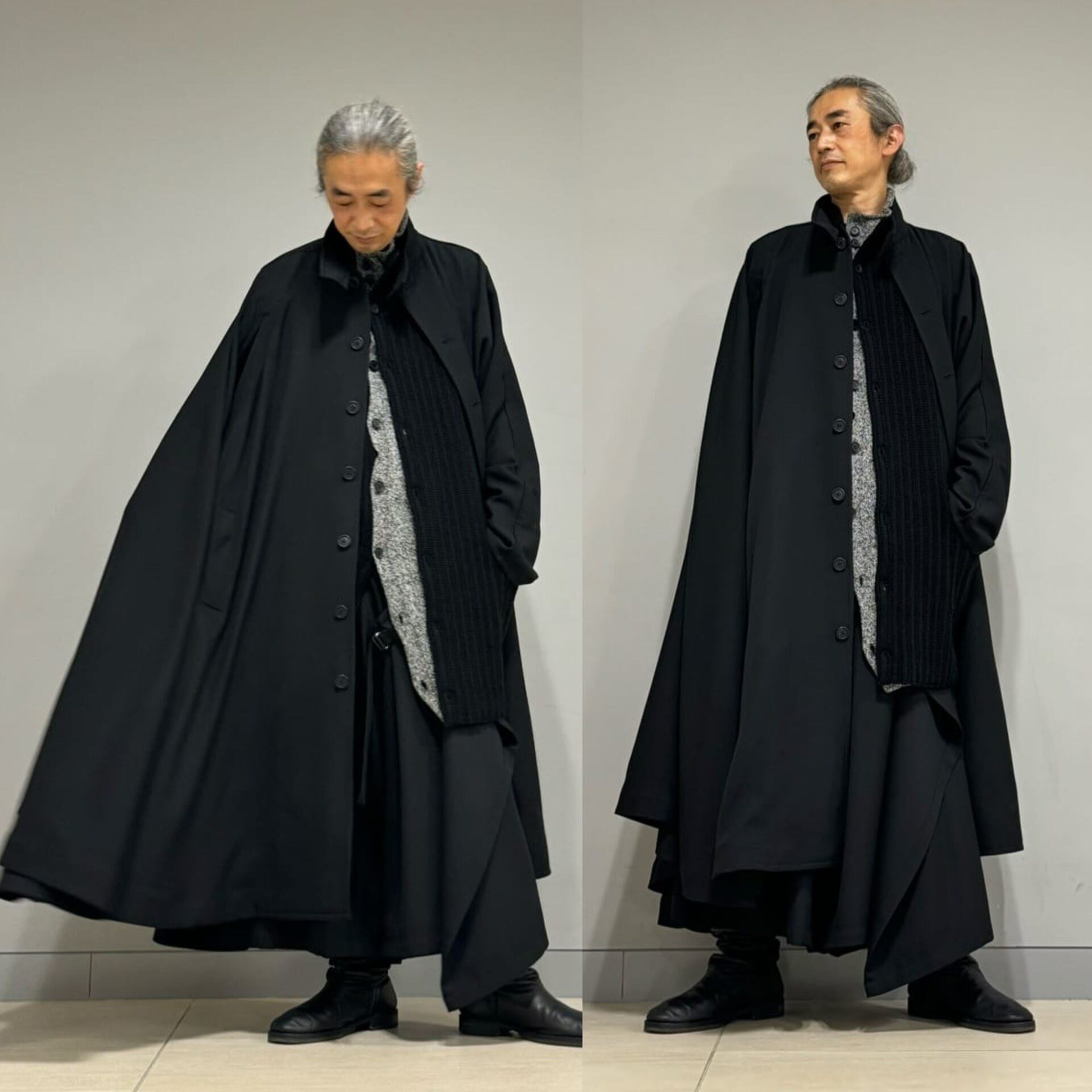 Yohji Yamamoto 23AW Denim Cape Coat — label