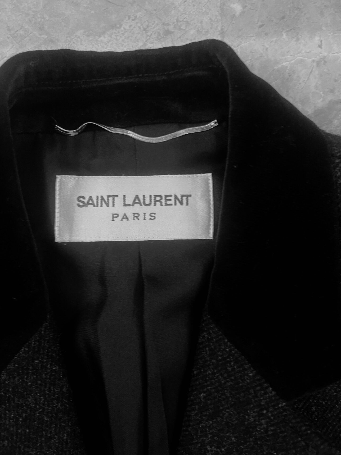 Saint Laurent SLP 14FW Chestfield Coat — detail