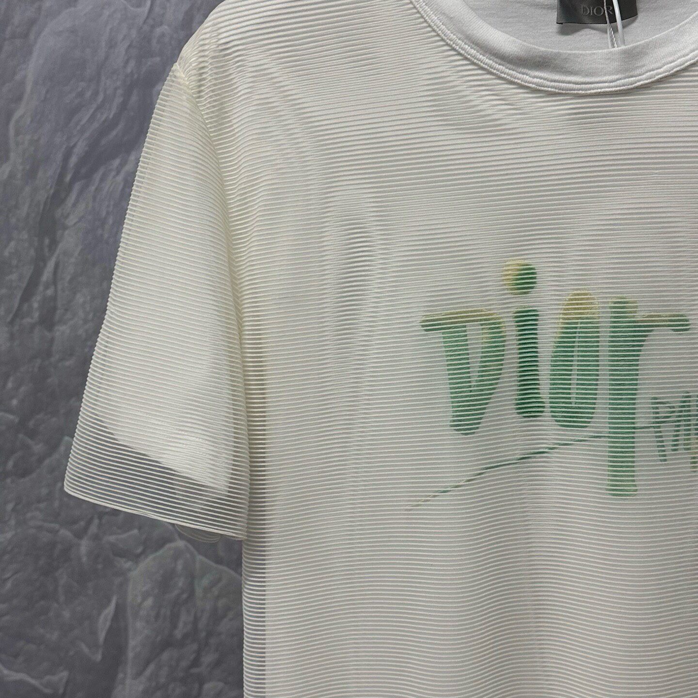Dior White Double Gauze Short Sleeve T-Shirt — detail