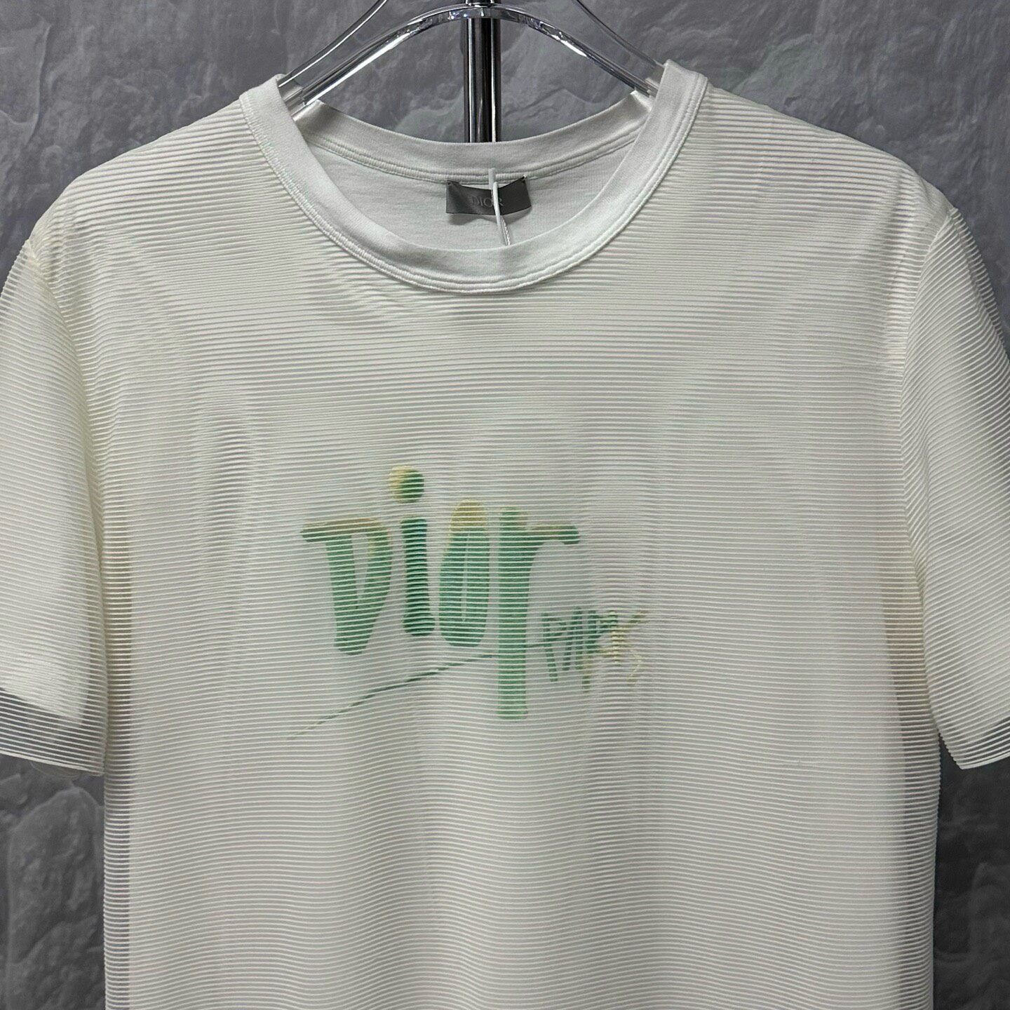 Dior White Double Gauze Short Sleeve T-Shirt — front