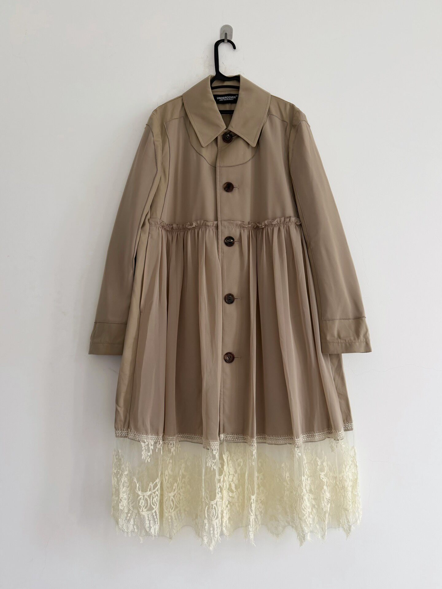 Undercover Lace Hem Trench Coat