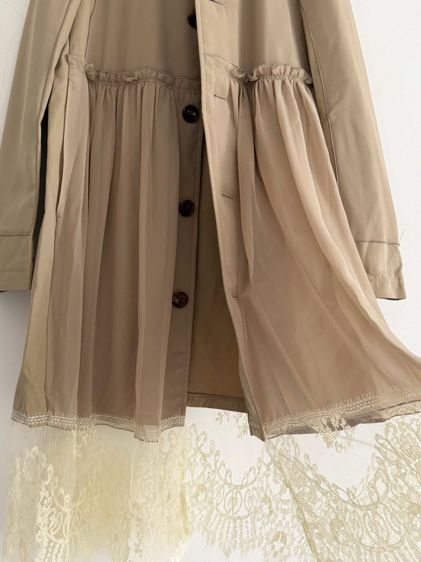 Undercover Lace Hem Trench Coat — back