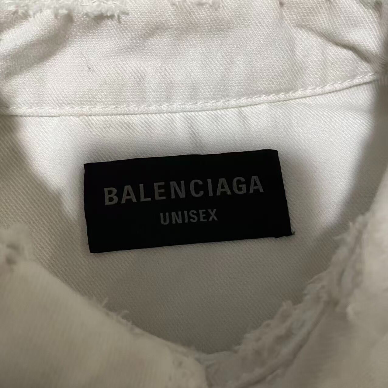 Balenciaga Distressed Denim Jacket — detail