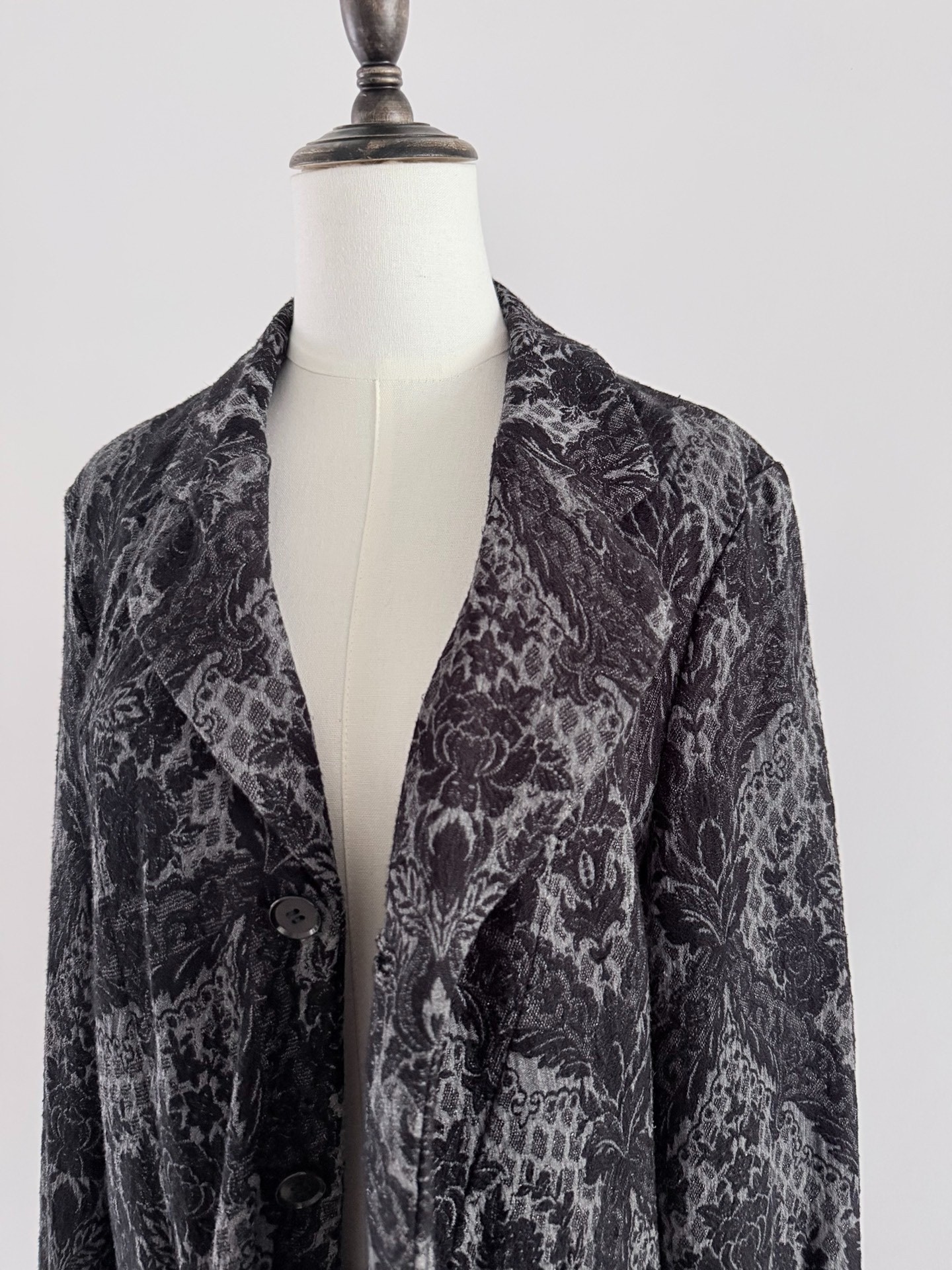 Comme des Garçons 90s Floral Jacquard Coat — back