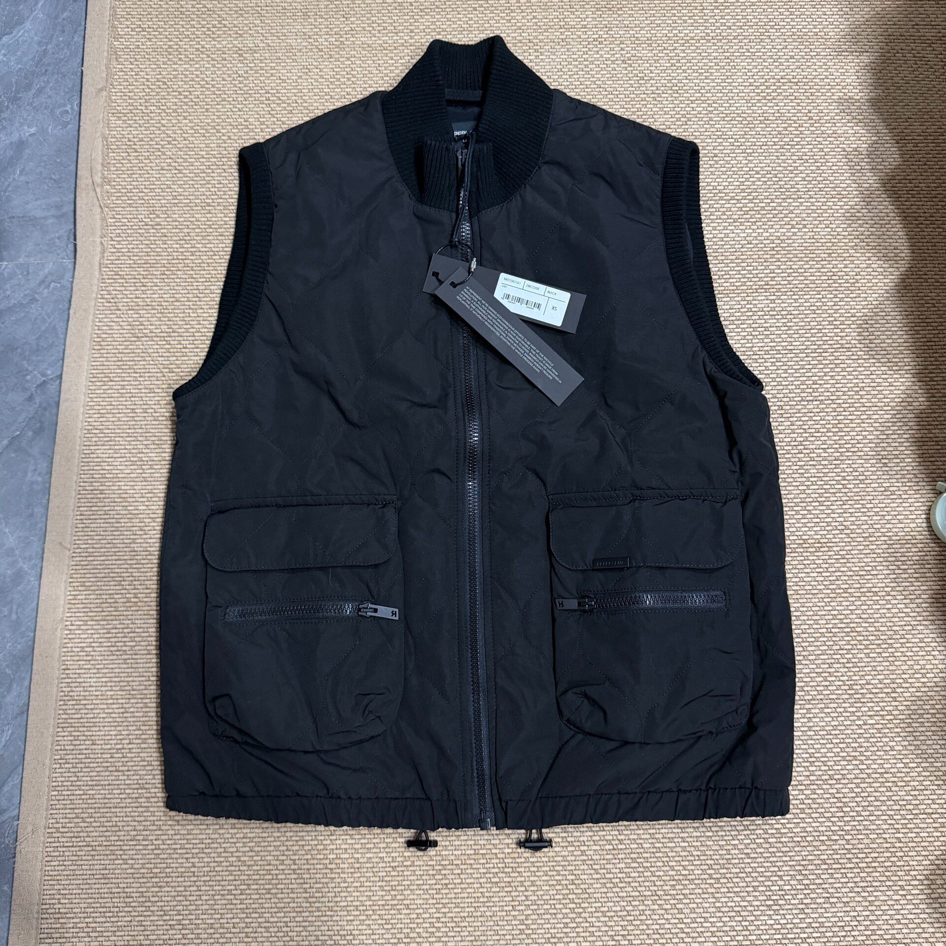 Black Quilted Lightweight Down Vest