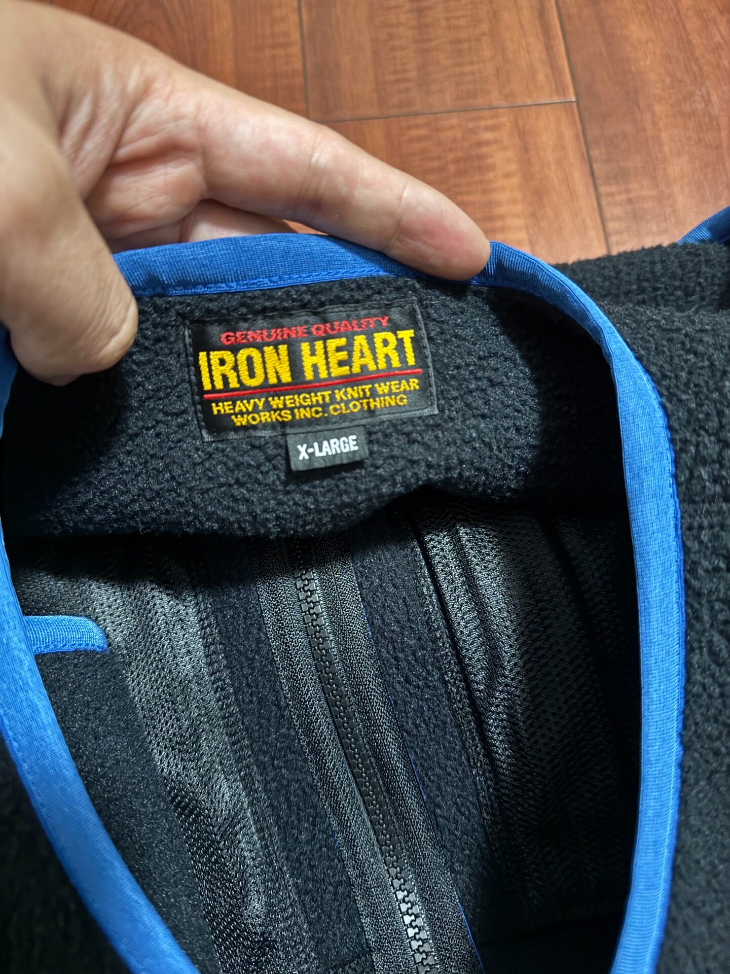 Iron Heart Black Fleece Vest — label