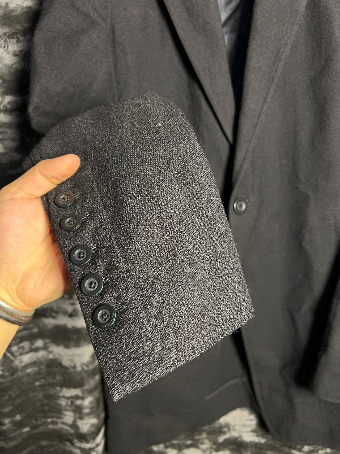 Rick Owens 16FW Brushed Wool Blazer — detail