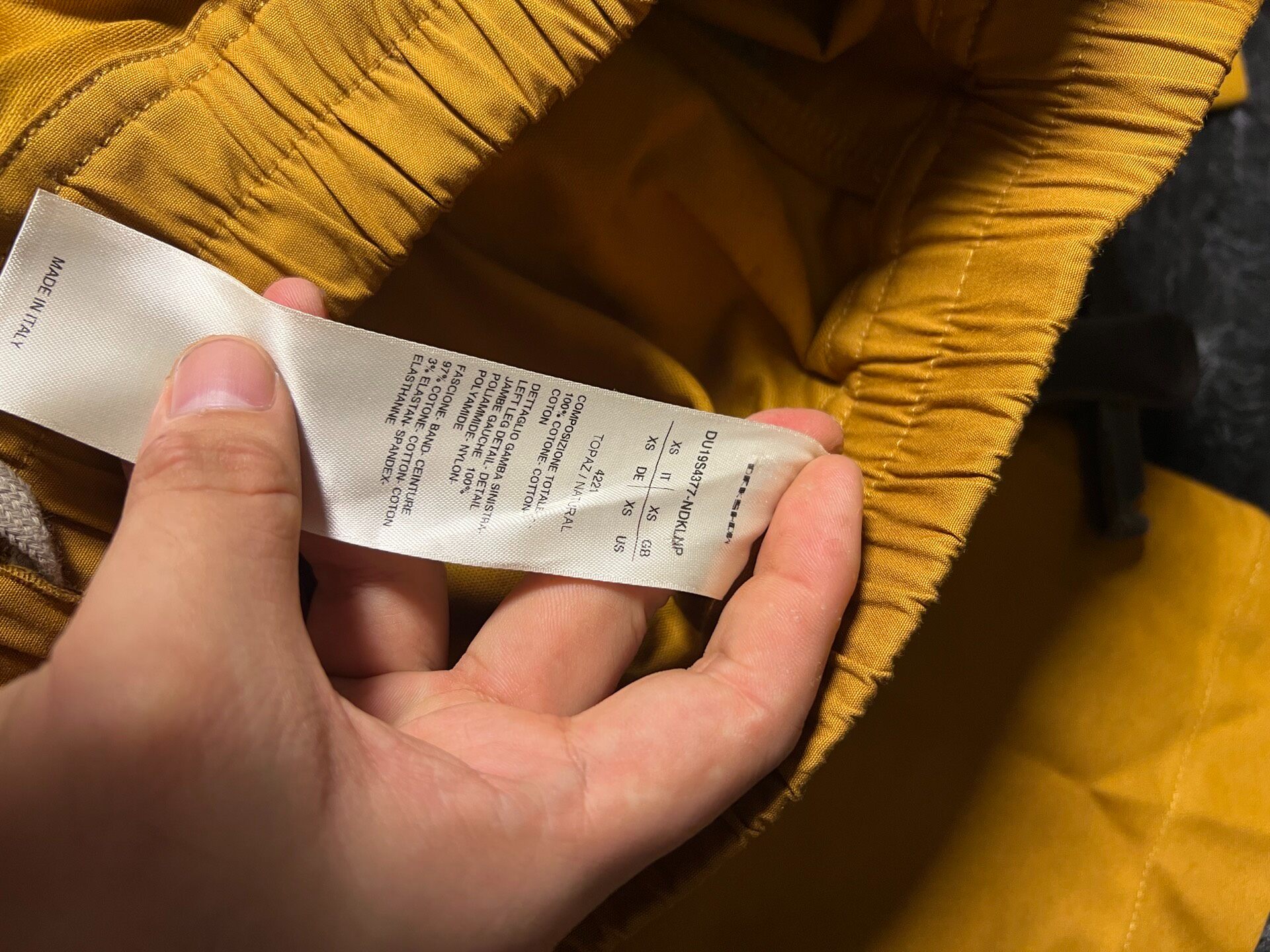 RickOwens 19ss Deconstructed Silk Shorts — label