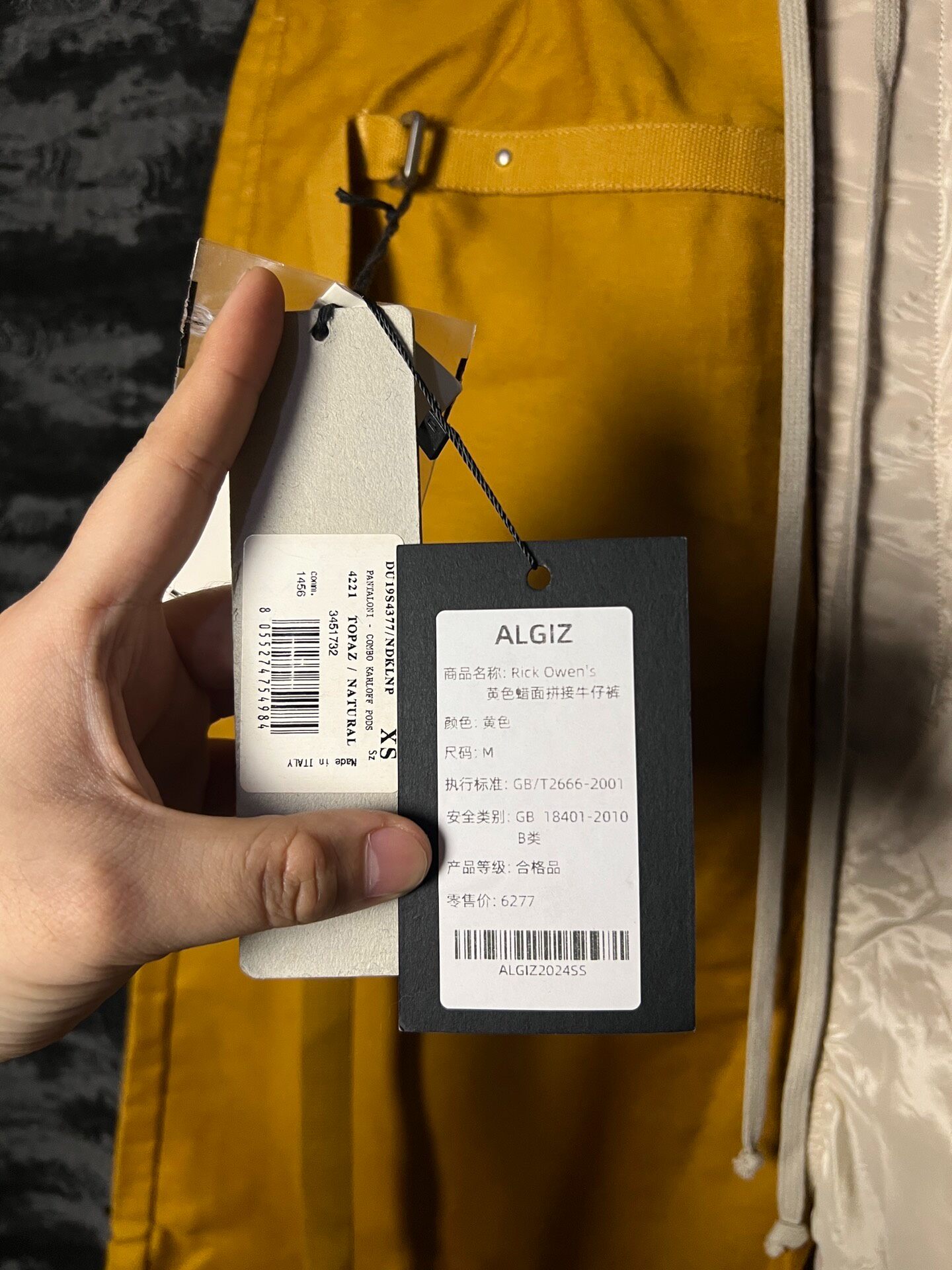 RickOwens 19ss Deconstructed Silk Shorts — back