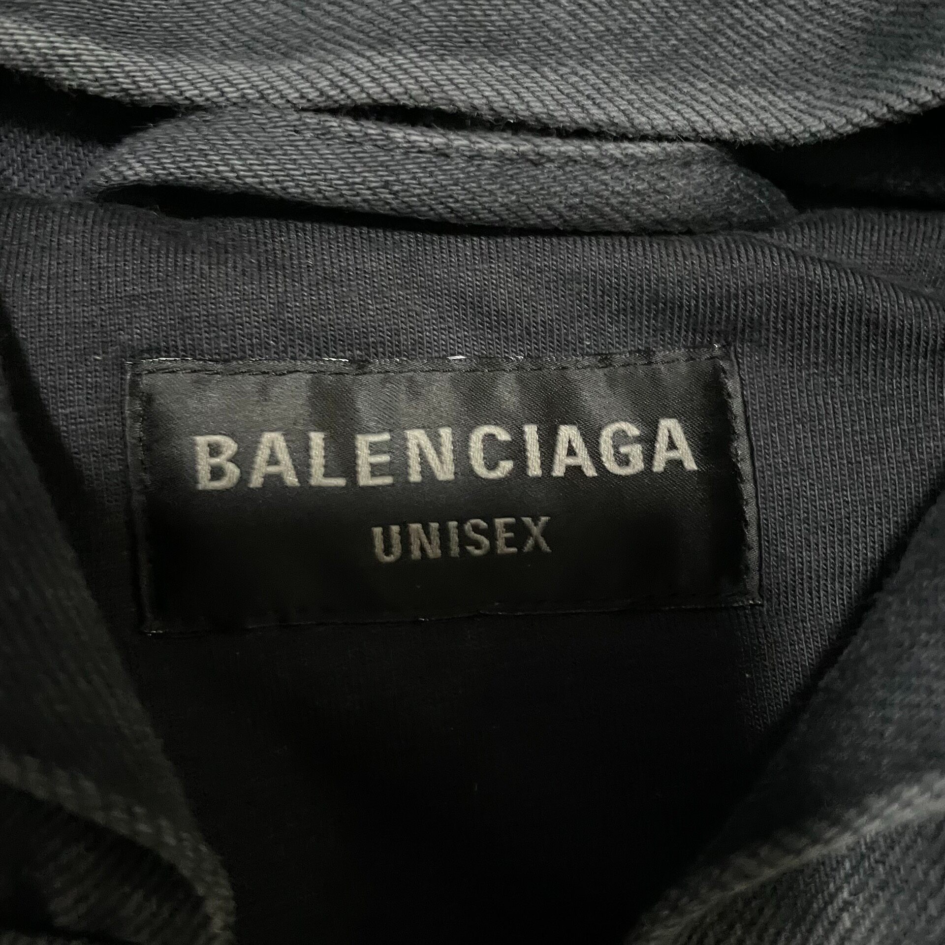 Balenciaga Vintage Gray Denim Zip Jacket — detail