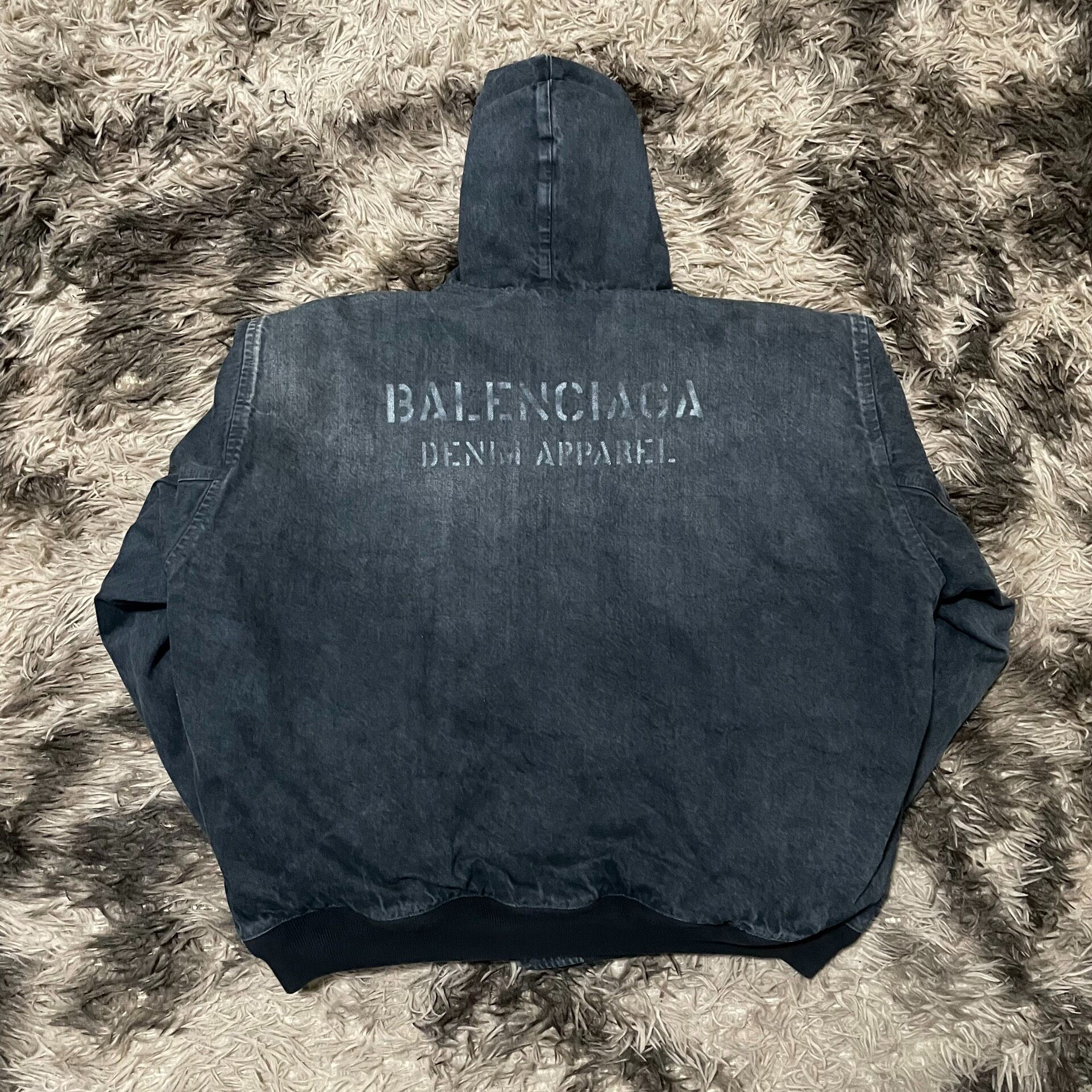 Balenciaga Vintage Gray Denim Zip Jacket — front