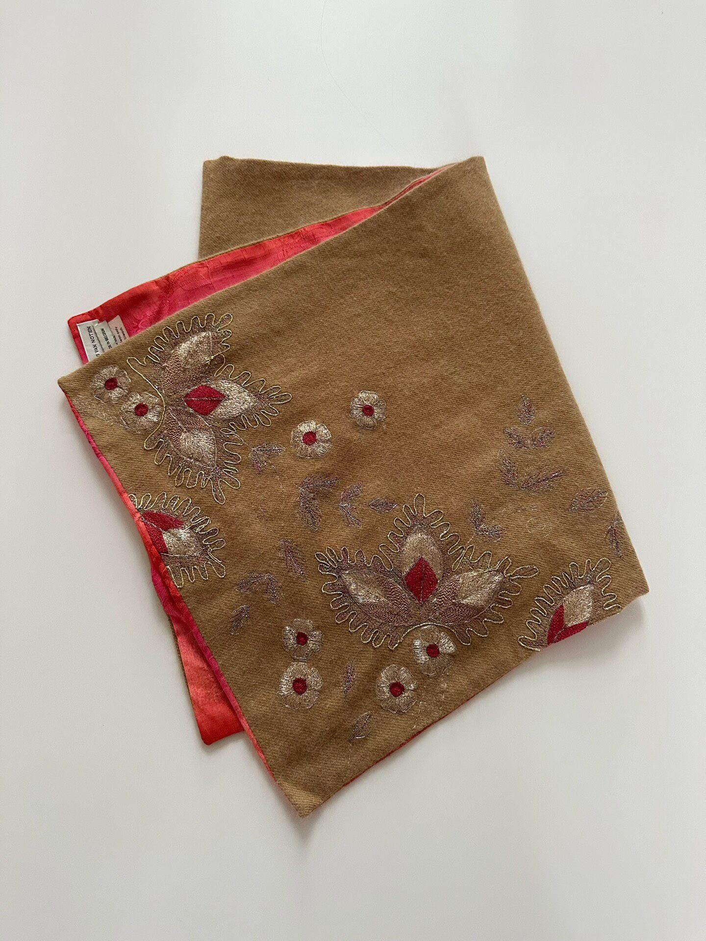 Dries Van Noten Embroidered Wool-Silk Scarf — detail