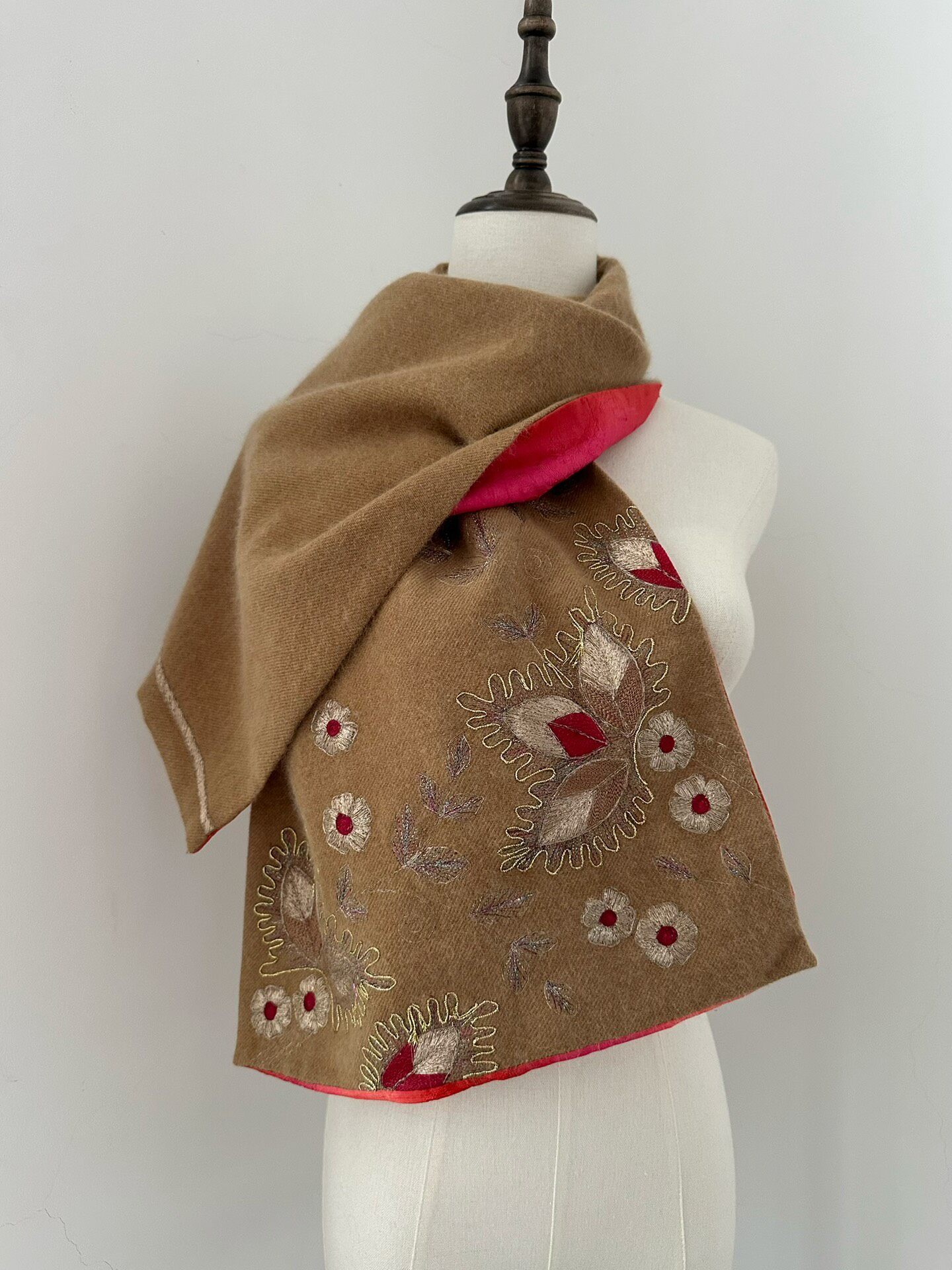 Dries Van Noten Embroidered Wool-Silk Scarf — front