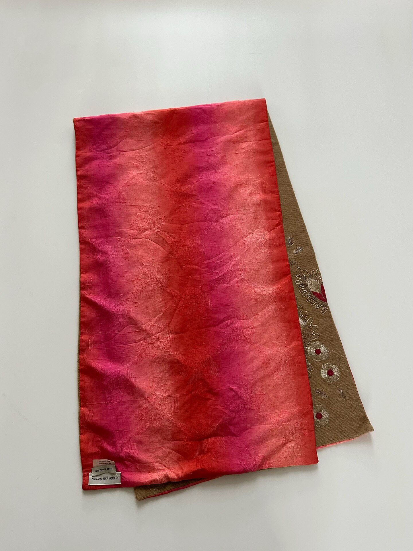 Dries Van Noten Embroidered Wool-Silk Scarf — back