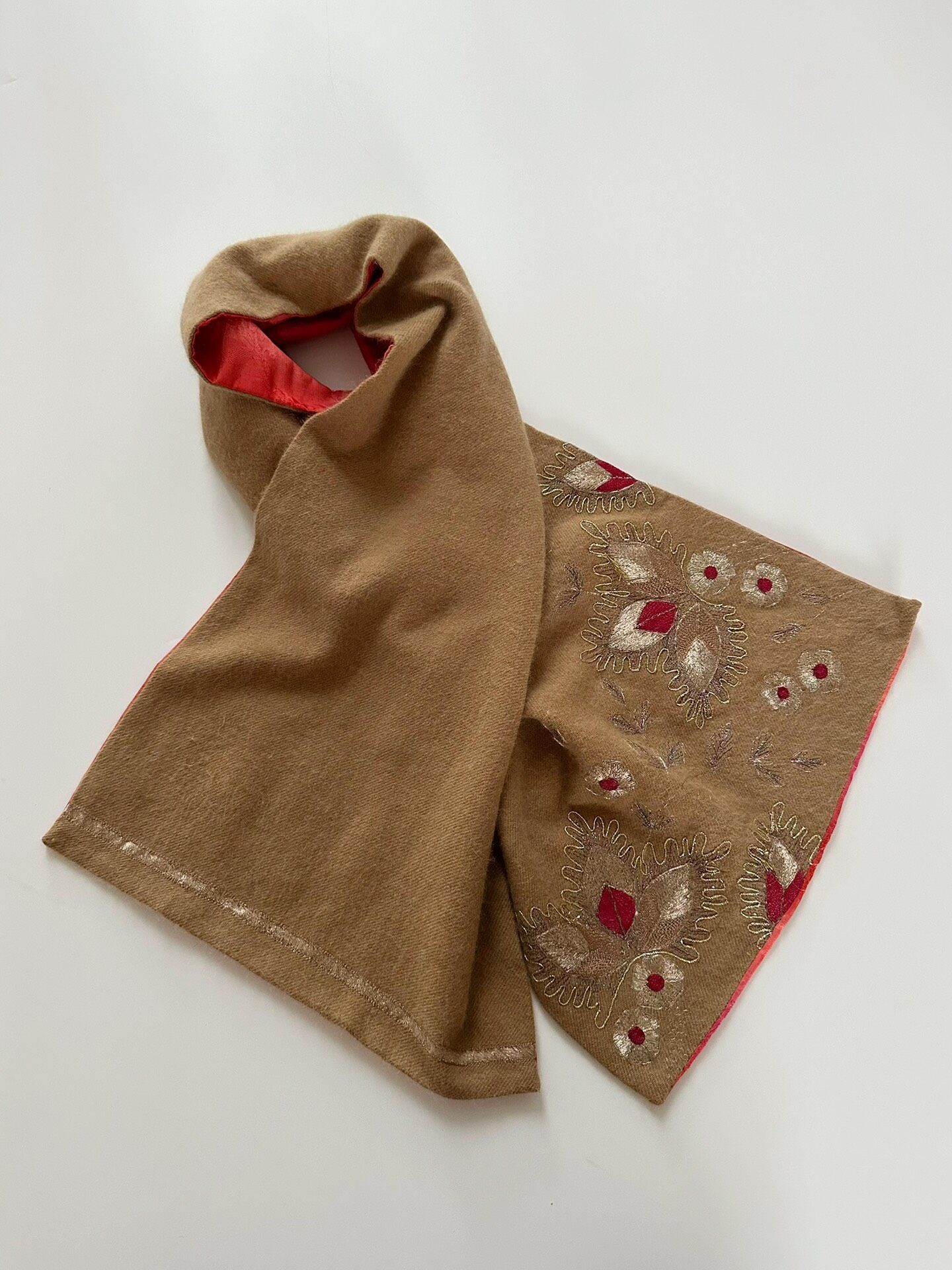 Dries Van Noten Embroidered Wool-Silk Scarf — label