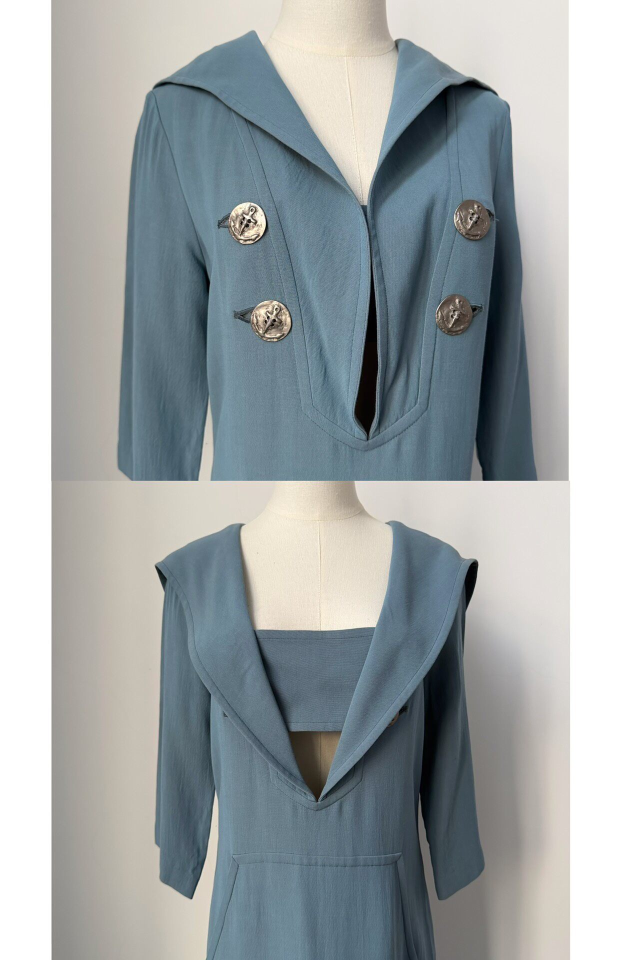 Jean Paul Gaultier Vintage Sailor Collar Dress — back