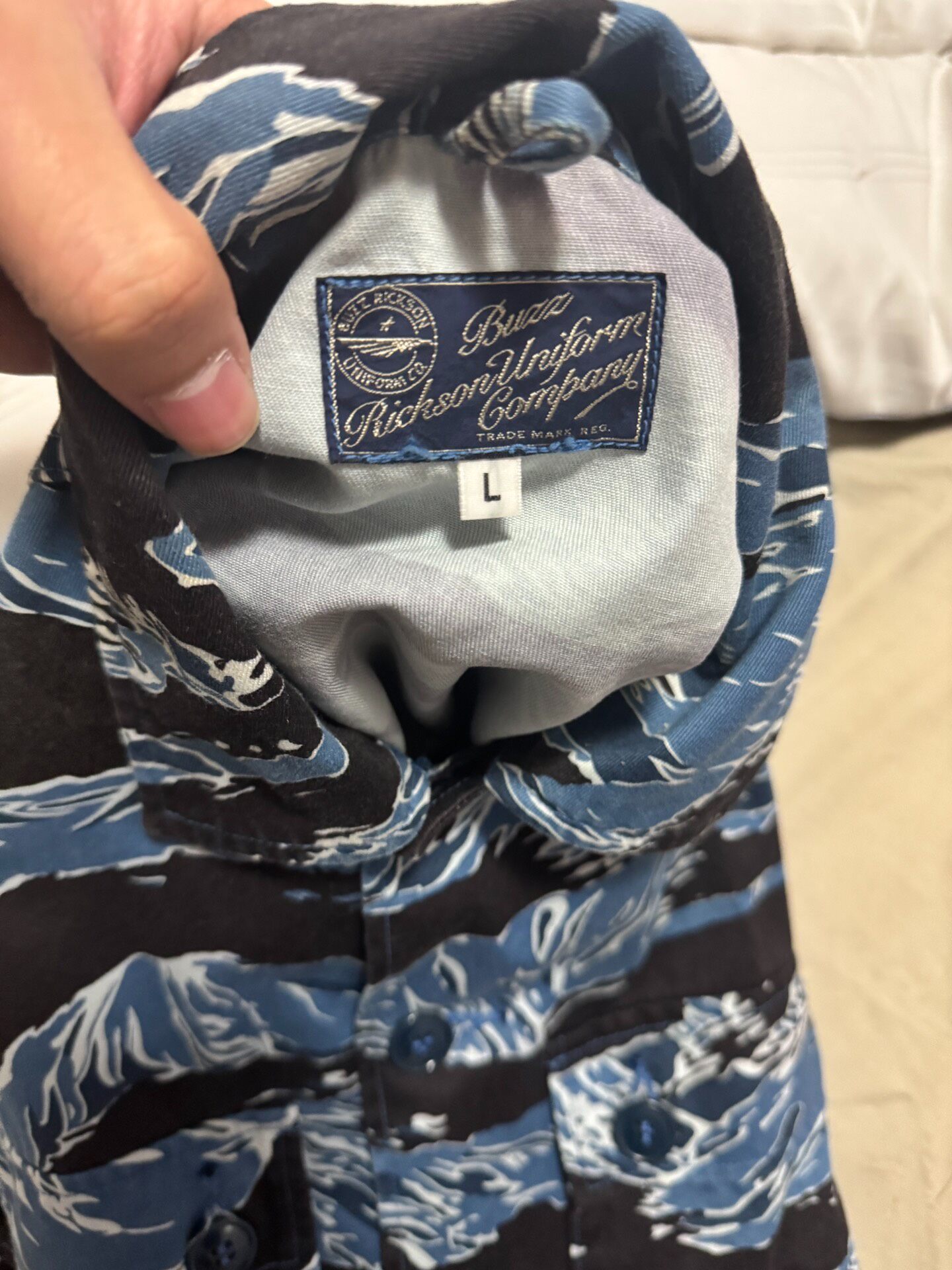 Buzz Ricksons Blue Tiger Stripe Jacket — back