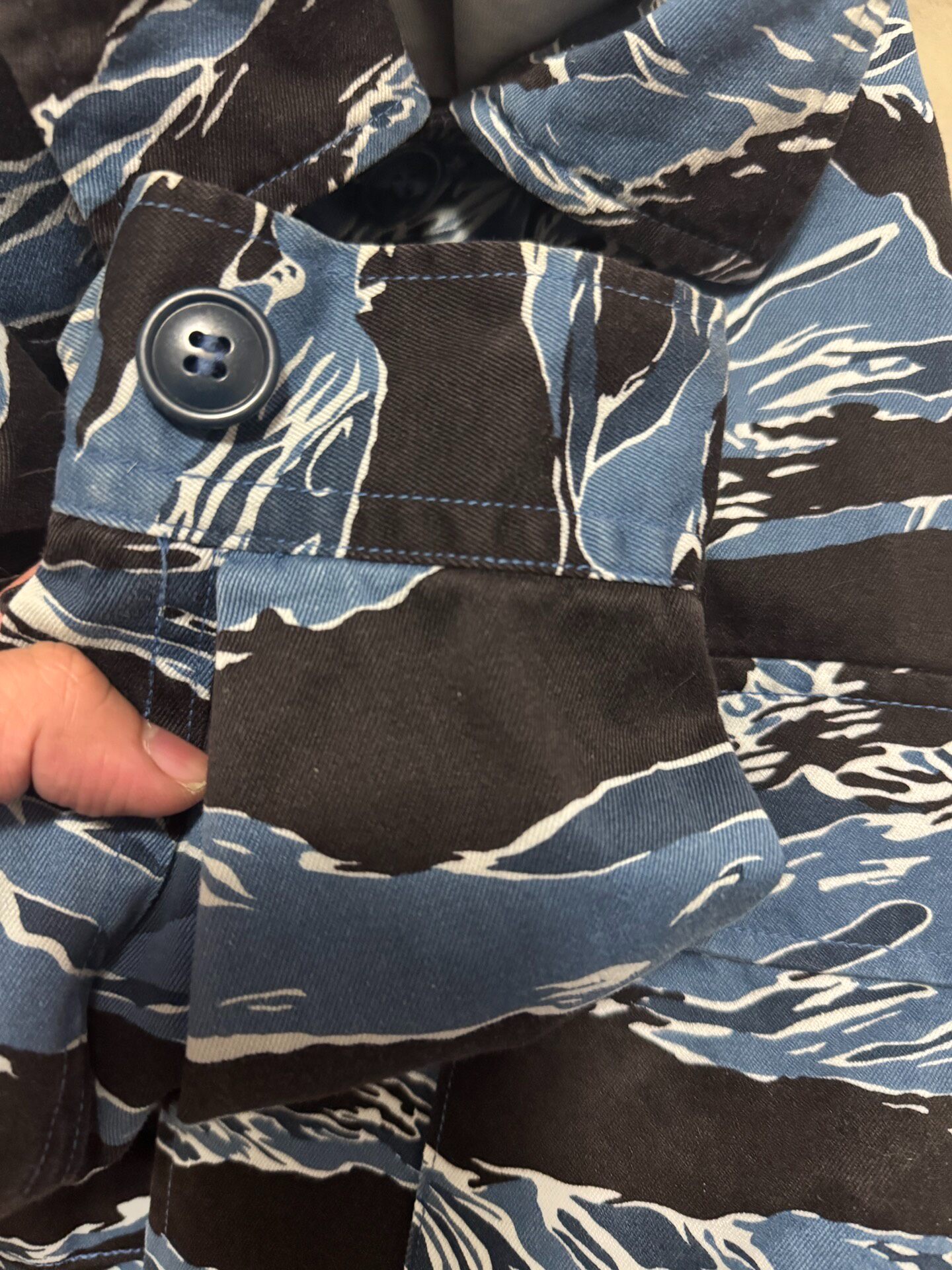 Buzz Ricksons Blue Tiger Stripe Jacket — detail