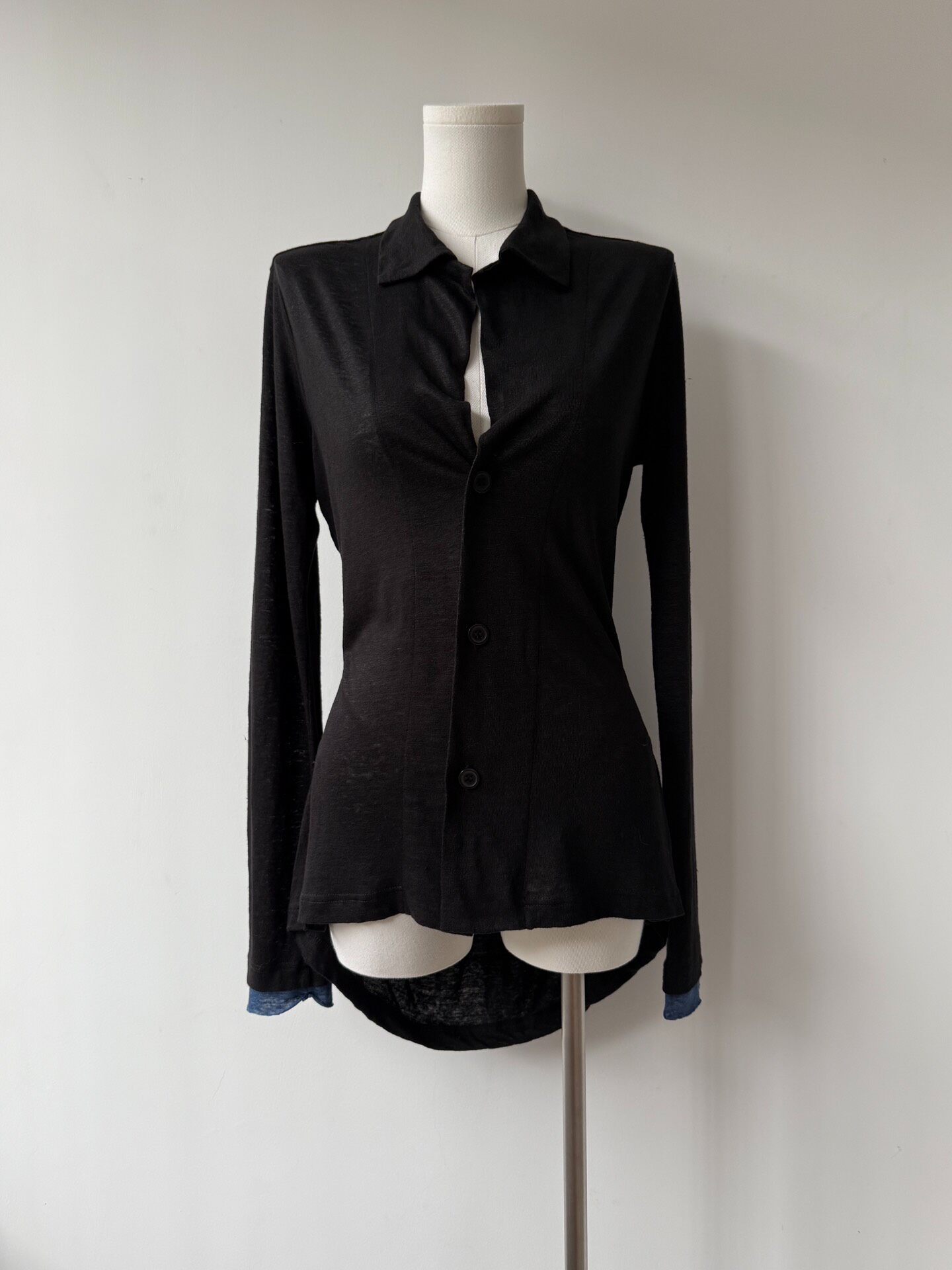 Yohji Yamamoto Y's 24SS Linen Fishtail Cardigan — detail