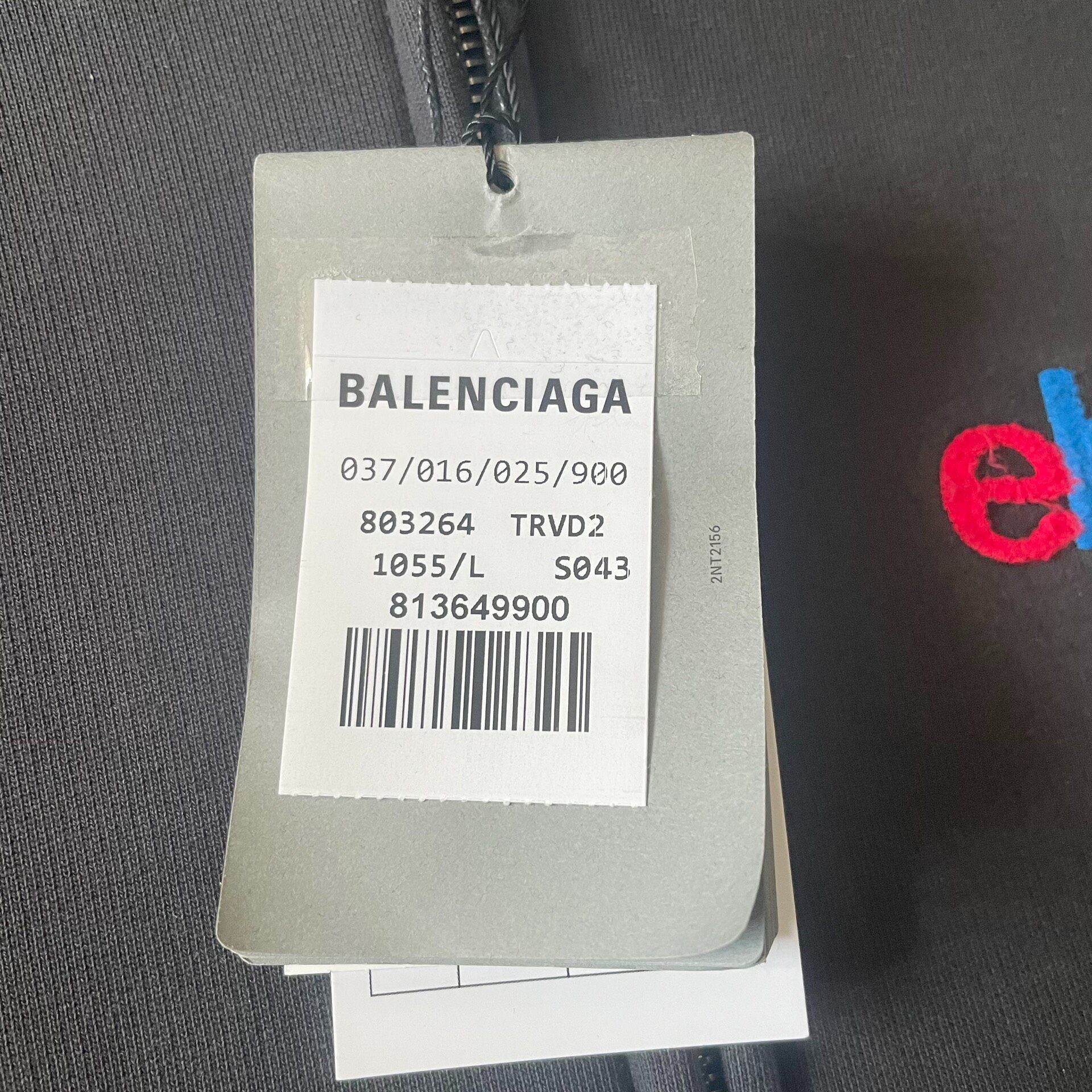 Balenciaga Zip-Up Hoodie With eBay Embroidery — back