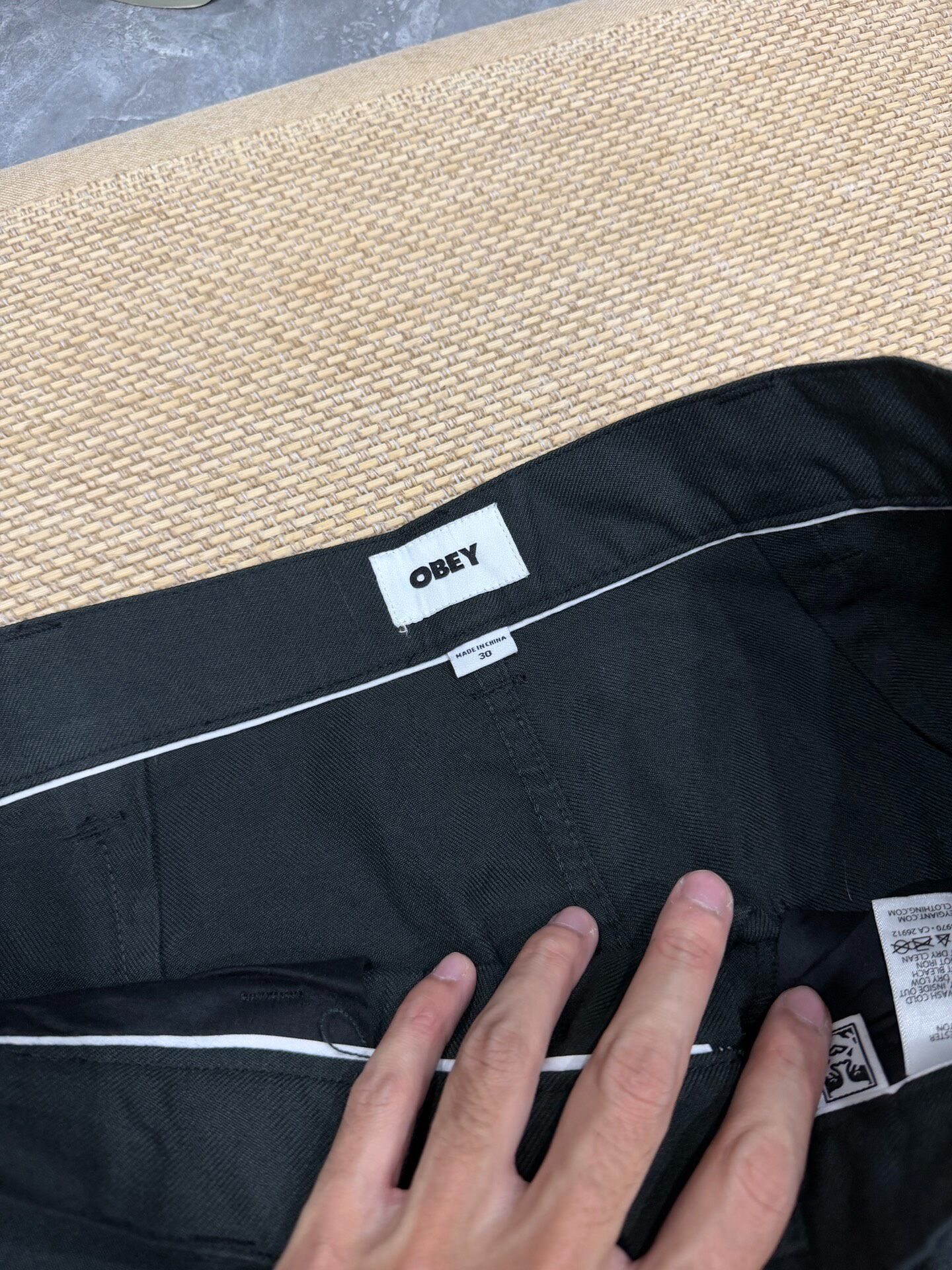 Obey Black Loose Fit Jeans — front