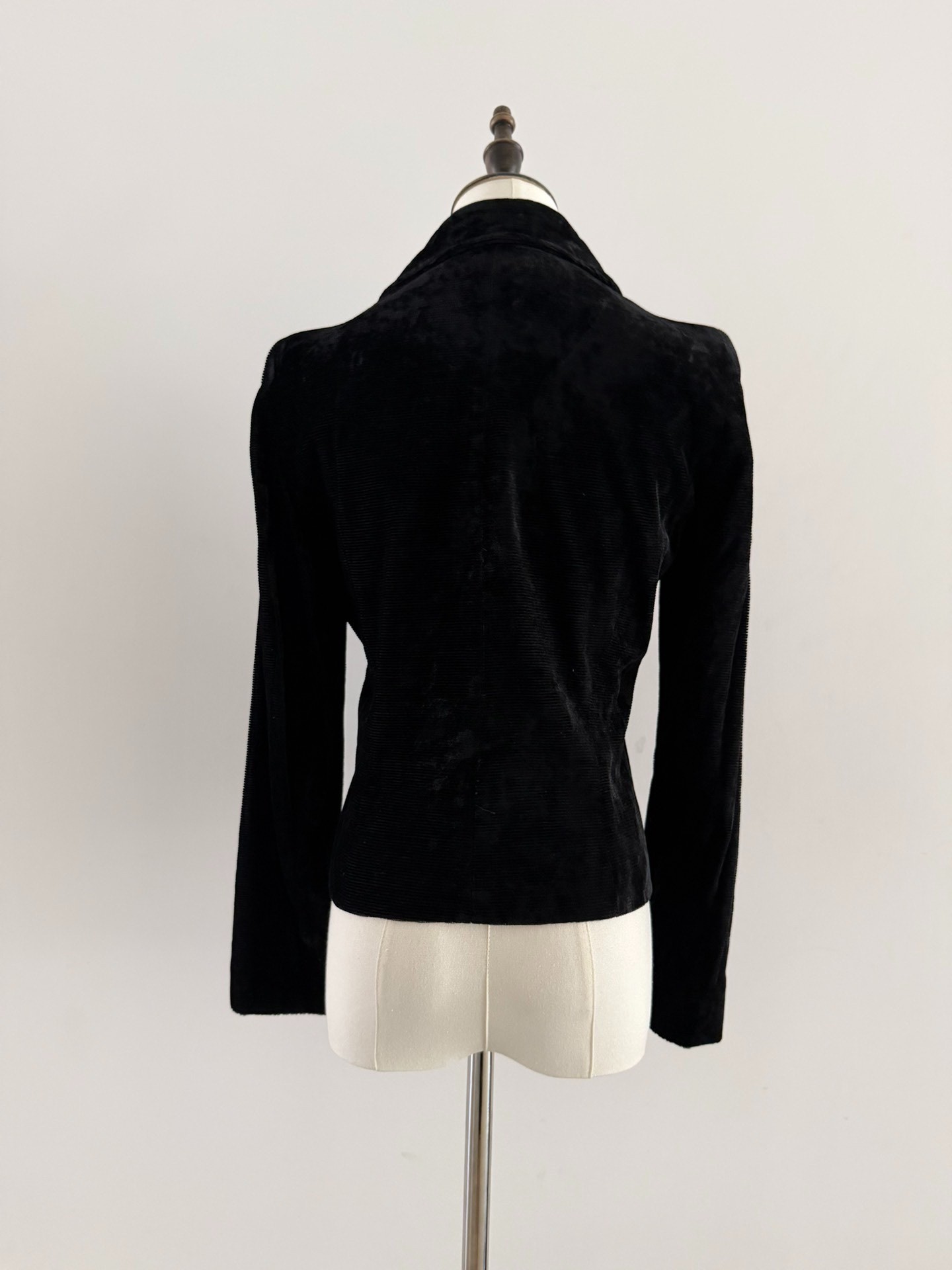 Ann Demeulemeester Cropped Velvet Jacket — back